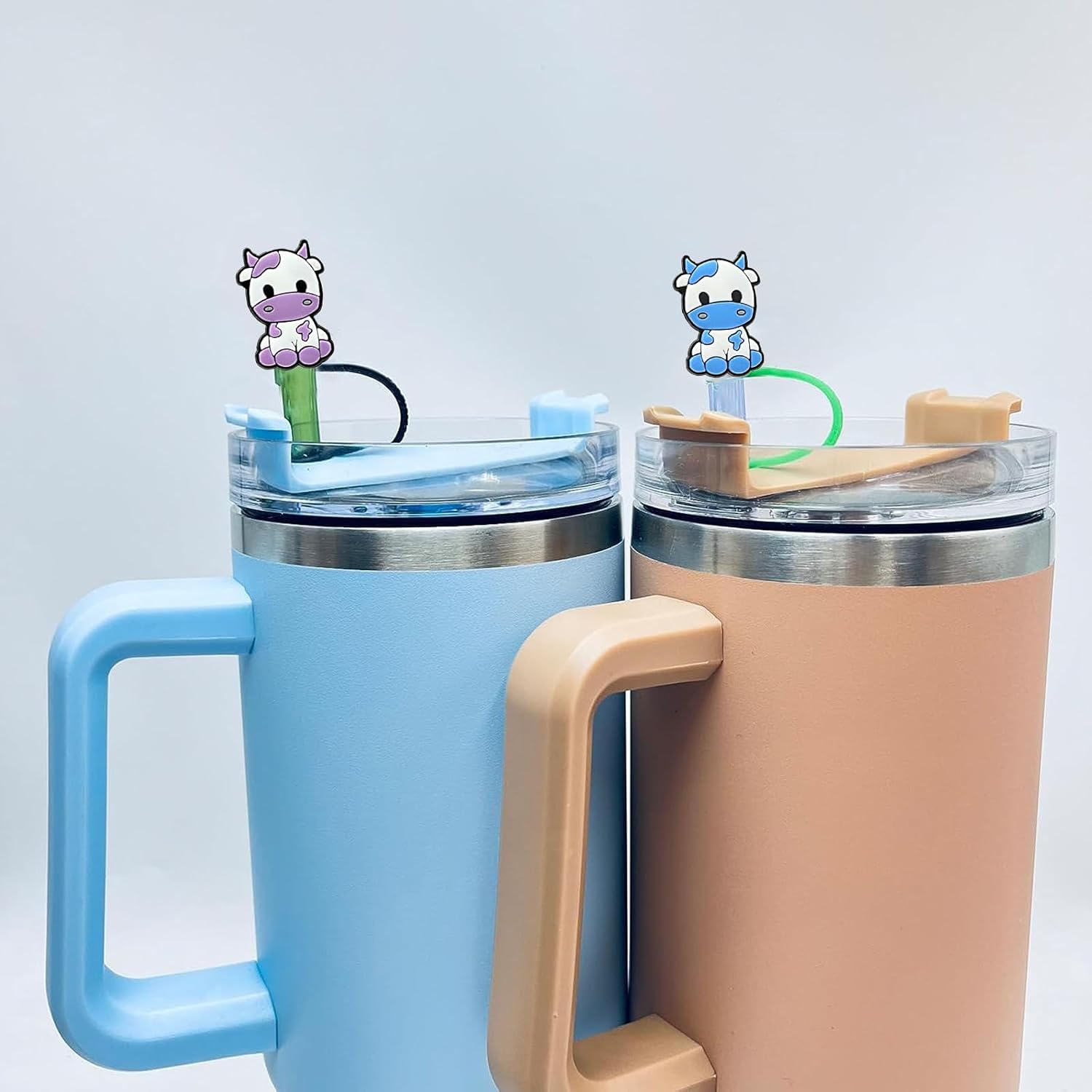 I Love Cat – Fundas de paja para Stanley de 30 y 40 onzas, fundas de paja de 0.394 pulgadas, bonitos adornos de paja de dibujos animados para vasos,