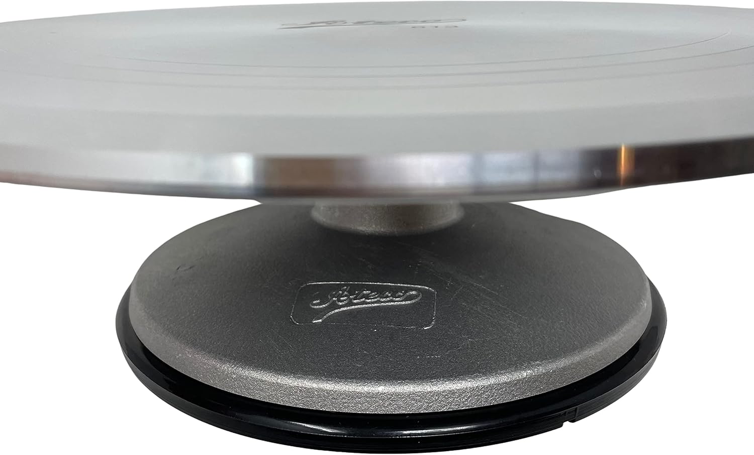 Ateco 608REVOLVING Cake Decorating soporte, 11″ Ronda, apto para uso alimentario de plástico Base & parte superior, #613 – base de aluminio, 12″,