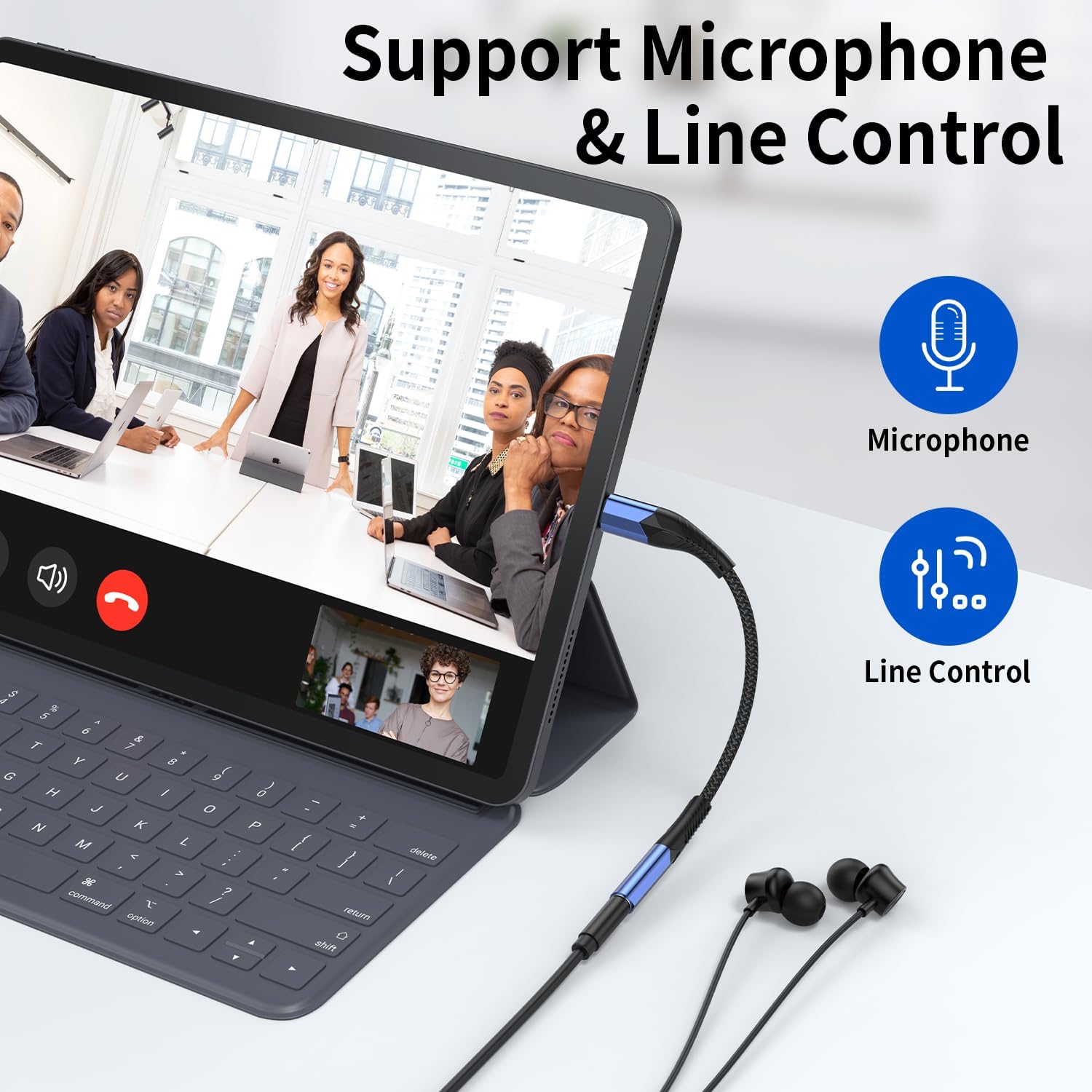 Adaptador de audio USB C a 0.138 in, (paquete de 2) adaptador de conector de auriculares tipo C a auxiliar cable compatible con iPhone 1515 Plus15