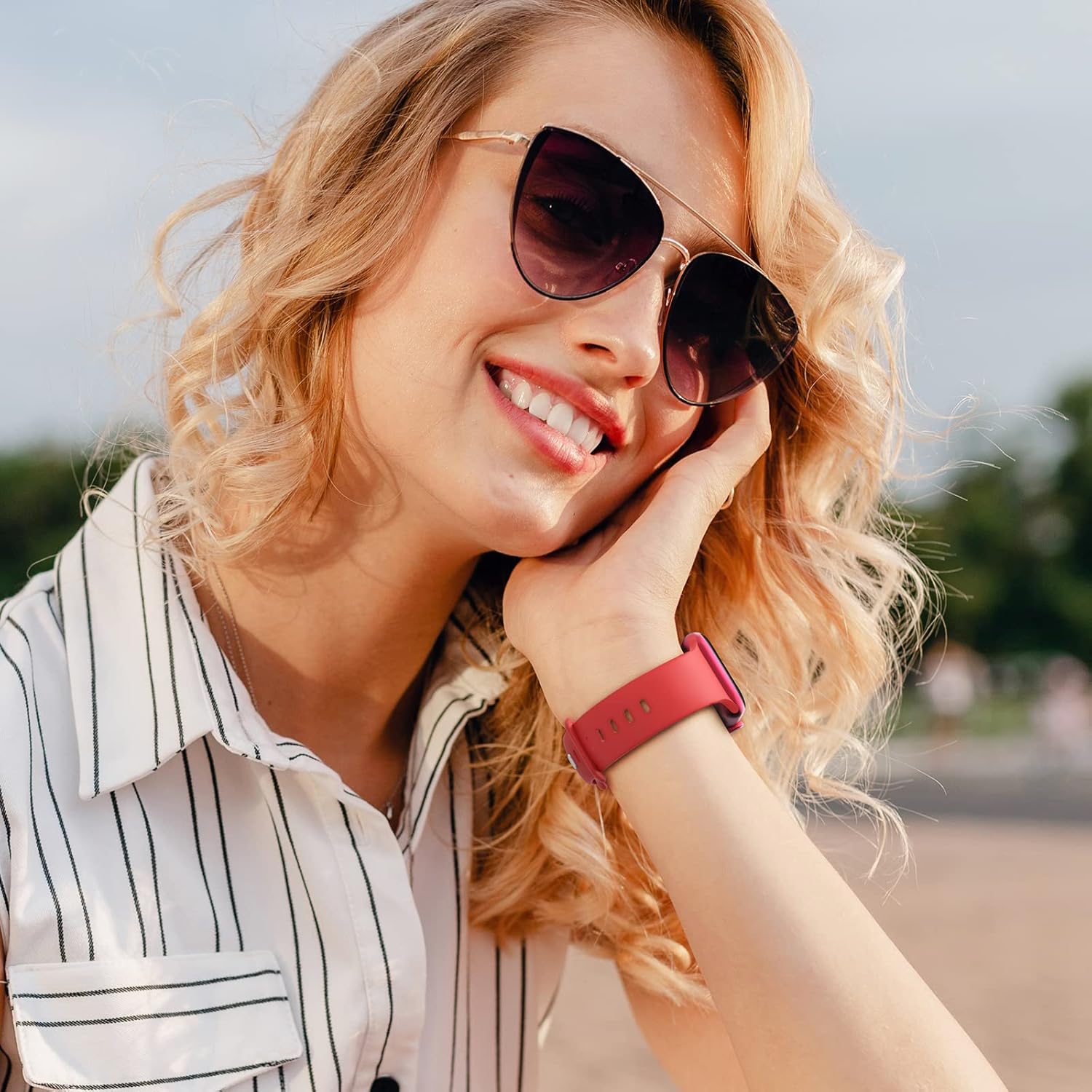 DYKEISS Correas deportivas de silicona compatibles con Apple Watch Band 1.496 in 1.654 in 1.575 in 1.732 in 1.614 in 1.772 in 1.929 in, correa suave