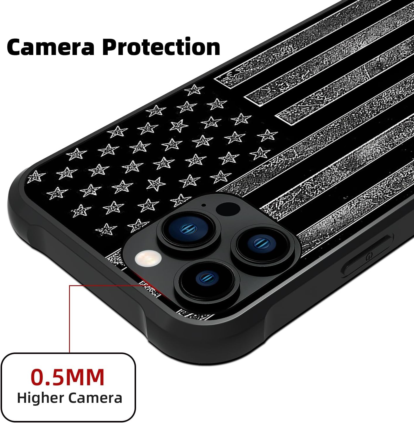 DAHAOGUO Funda compatible con iPhone 11, diseño de bandera estadounidense gris oscuro, silicona suave TPU+PC, parte trasera antideslizante, esquinas