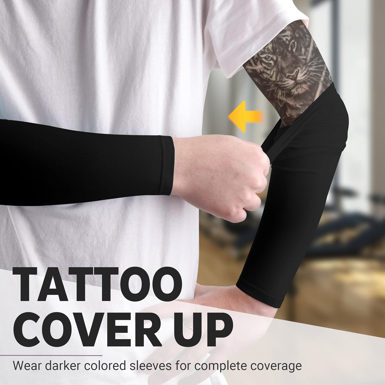 Mangas de protección solar UV para hombres y mujeres, cubierta de tatuajes, manga de enfriamiento UPF 50 para golf, ciclismo