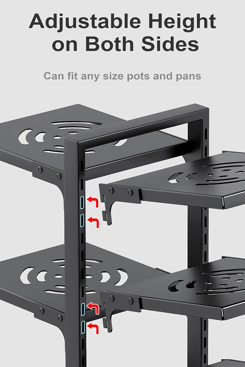 Pots and Pans Organizer for Cabinet, Heavy Duty Pot Pan Rack under Sink Organizers and StorageKitchen Cabinet Organizer with 7 Tiers