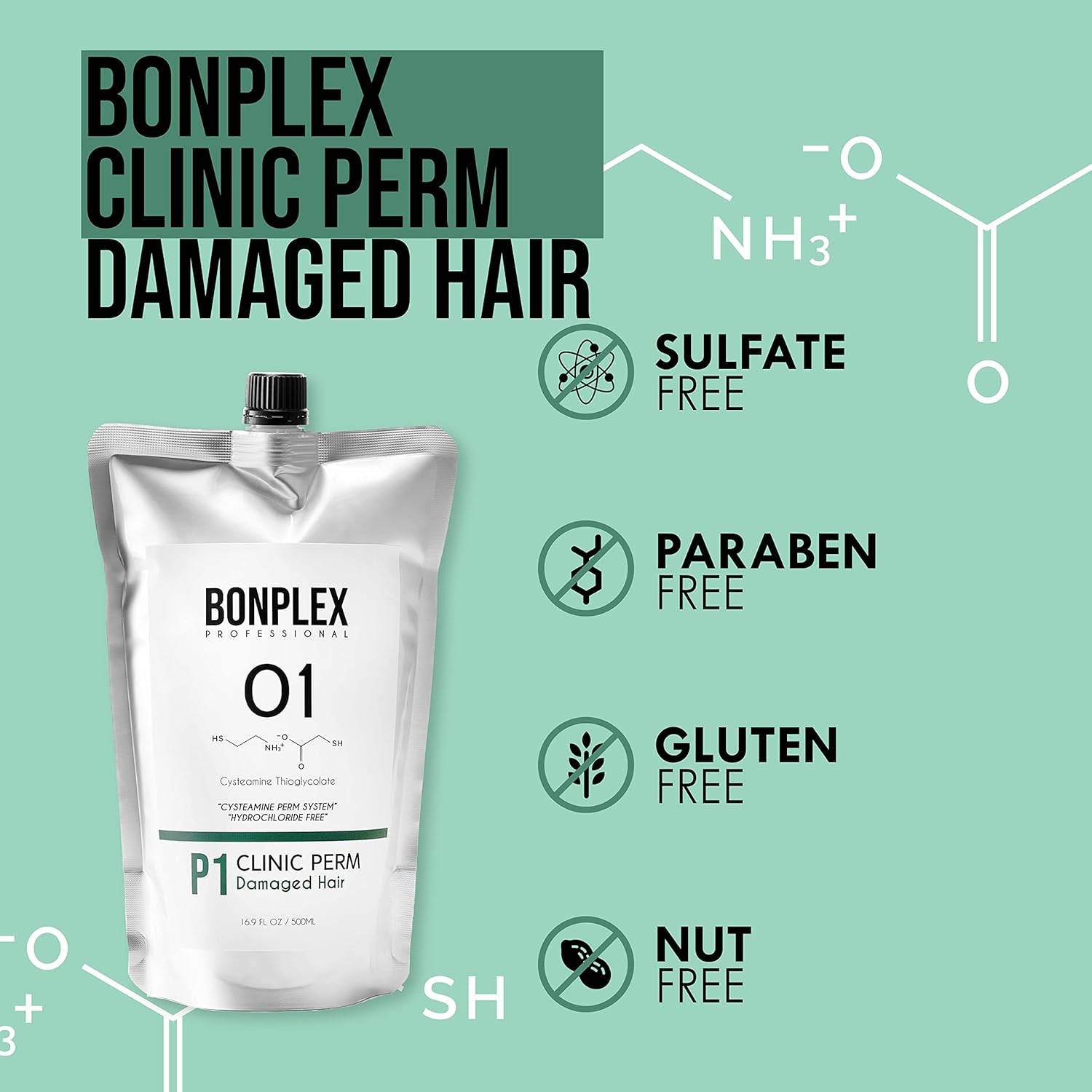 BONPLEX Clinic Perm for Damaged  Tratado con color  Tratado químicamente  Cabello fino o delicado  A base de tioglicolato de cisteamina  Sin