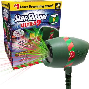Star Shower Ultra 9 espectáculo de luces láser para exteriores, AS-SEEN-ON-TV, nuevos 9 patrones únicos, duchas para el hogar con miles de luces, 3 Star Shower Ultra 9 espectáculo de luces láser para exteriores, AS-SEEN-ON-TV, nuevos 9 patrones únicos, duchas para el hogar con miles de luces, 3
