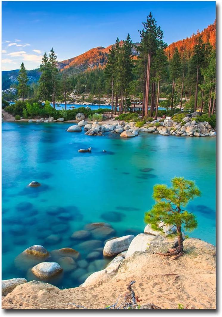 Imán para nevera de Lake Tahoe, California, tamaño 2.5″ x 3.5″