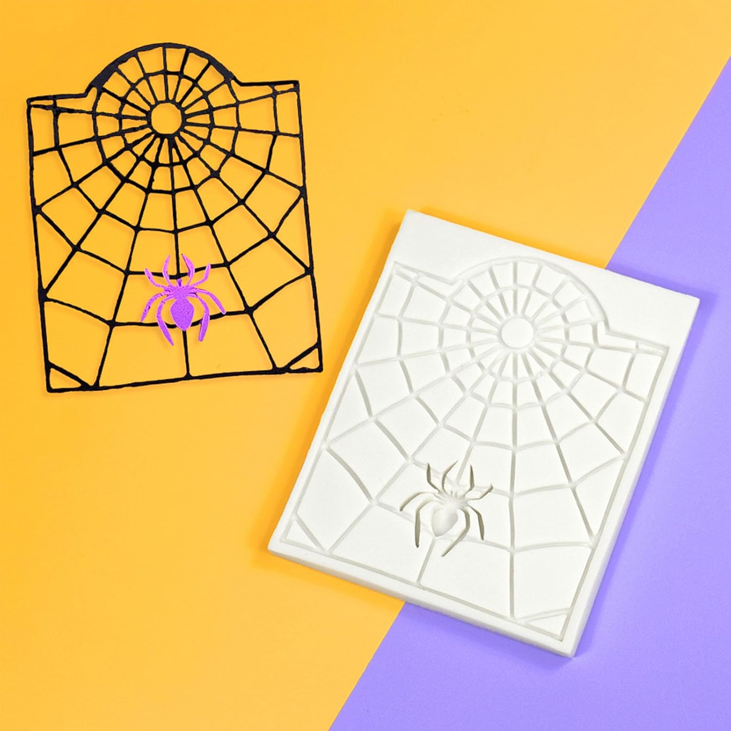 Molde para hornear de Halloween, arañas, telarañas, silicona, Sugarcrafts, molde de resina para tartas, decoración de fondant, telarañas, molde de