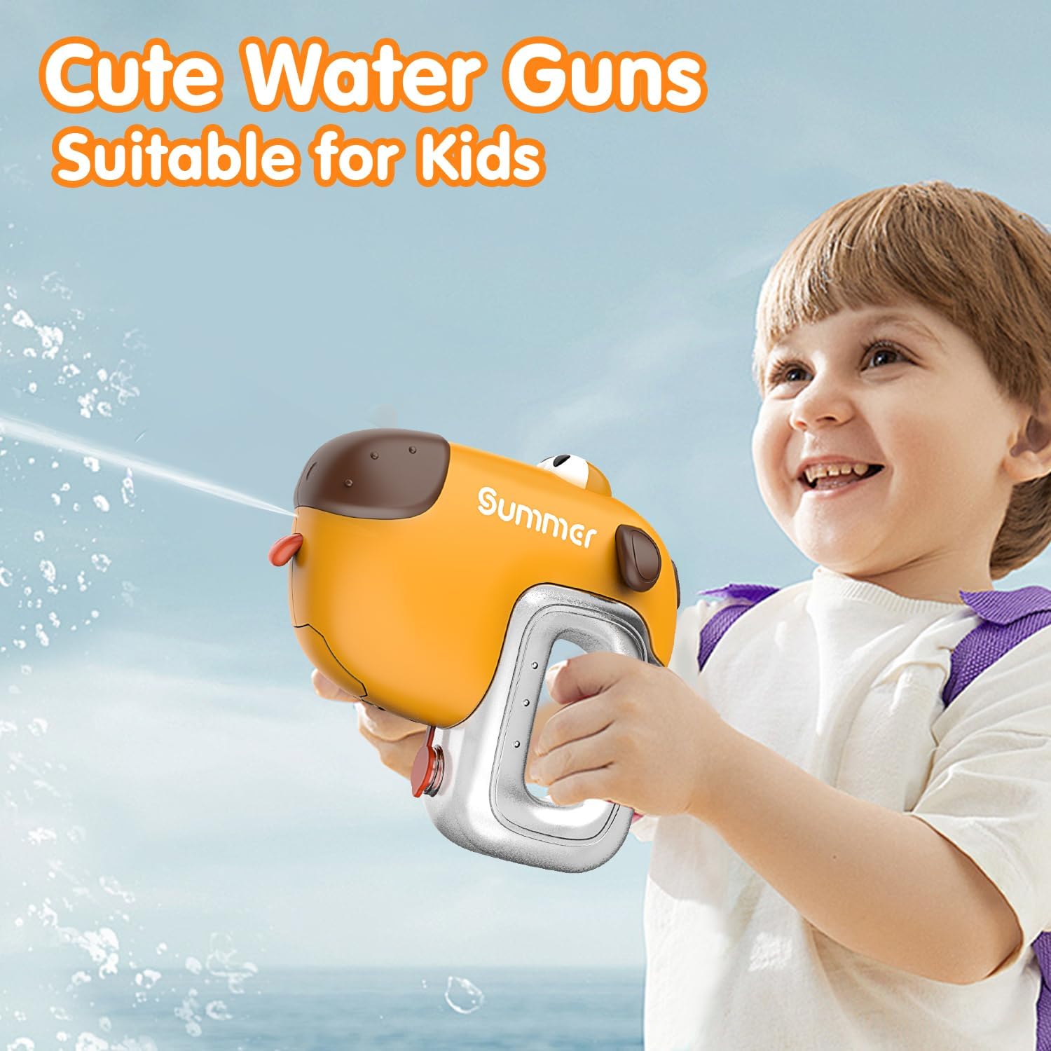 DWI Dowellin – Pistolas de agua eléctricas para niños, pistolas de diseño de animales, juguetes de agua, juguetes de baño para manos pequeñas,