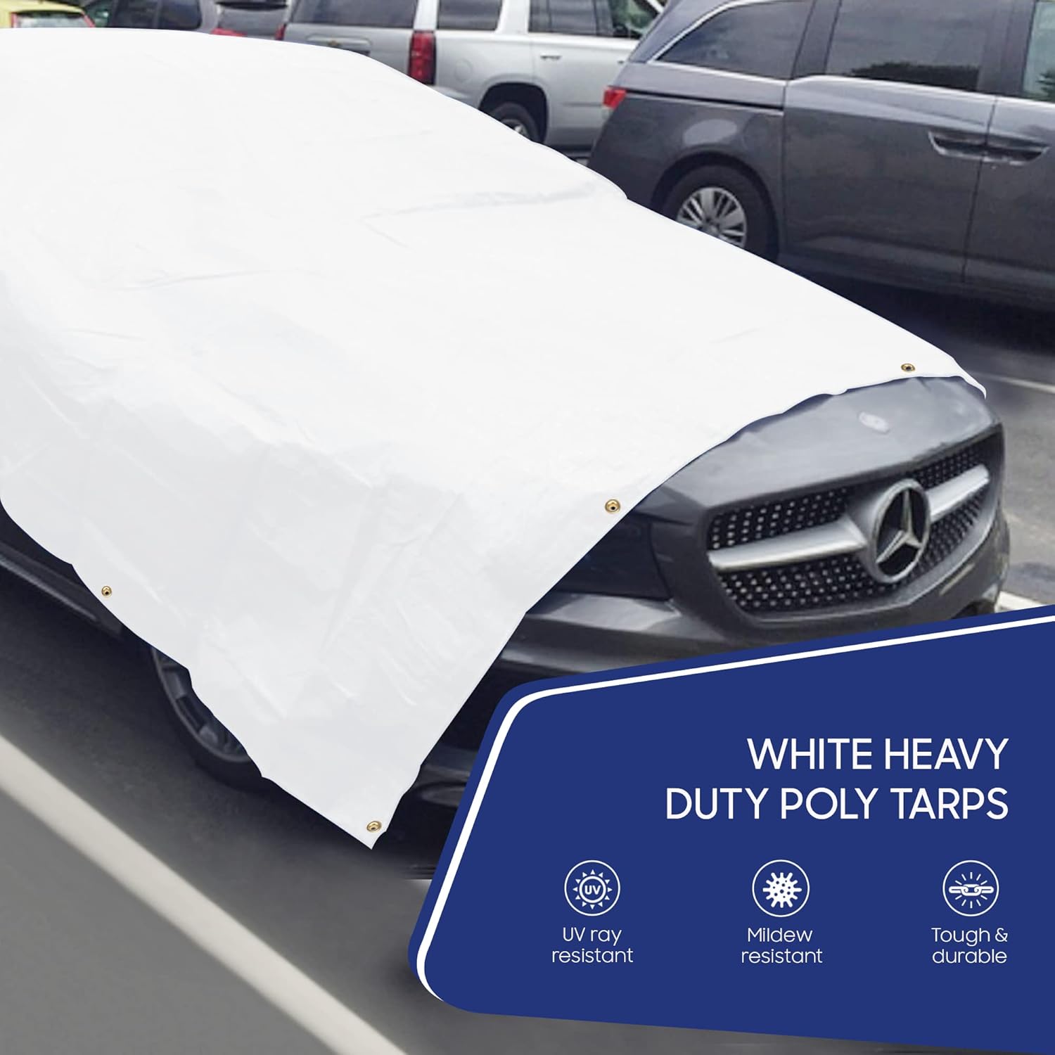 Tarps Now Lonas de polietileno impermeables, (10 x 15 pies) con ojales de aluminio para interiores y exteriores, cubierta de hoja súper resistente,