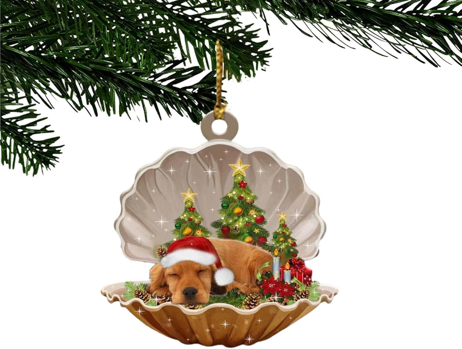 Adornos de perro para árbol de Navidad, lindas decoraciones de imagen de perro, regalos conmemorativos para mascotas para Navidad, divertidos