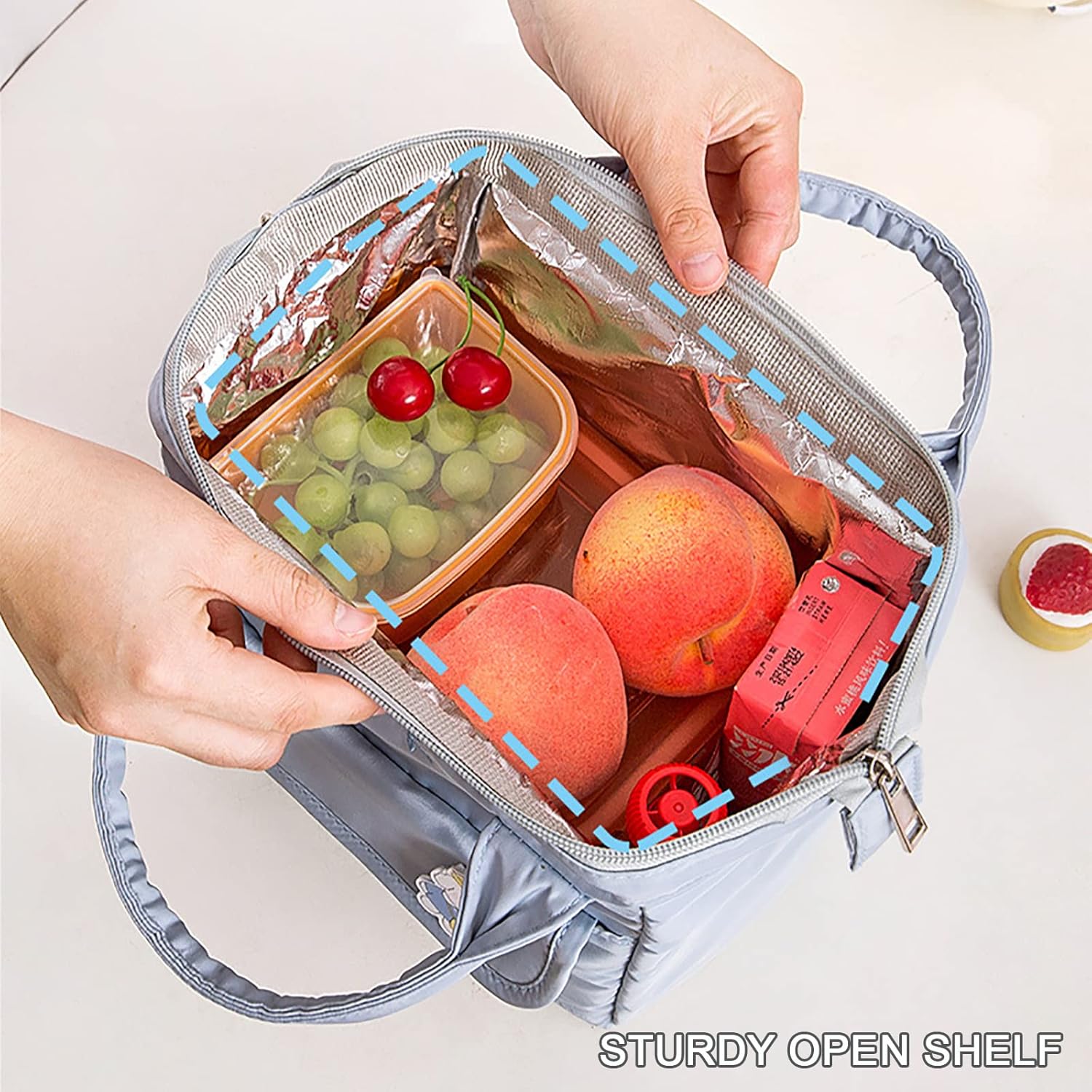 Bolsa de picnic grande, bolsa aislada para calor o frío, bolsa de mano reutilizable, bolsa térmica y fresca