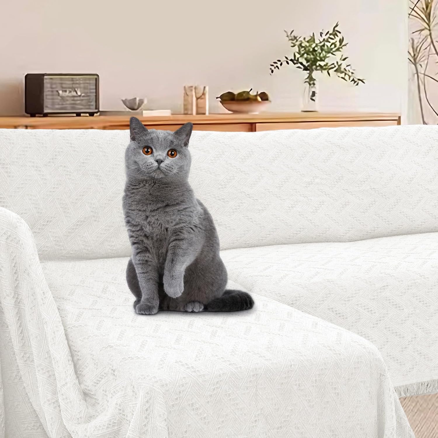 HOMERILLA Fundas de sofá modular para sofá modular en forma de L, 2 piezas, fundas de sofá para mascotas y perros, protector de muebles (blanco, XXL)