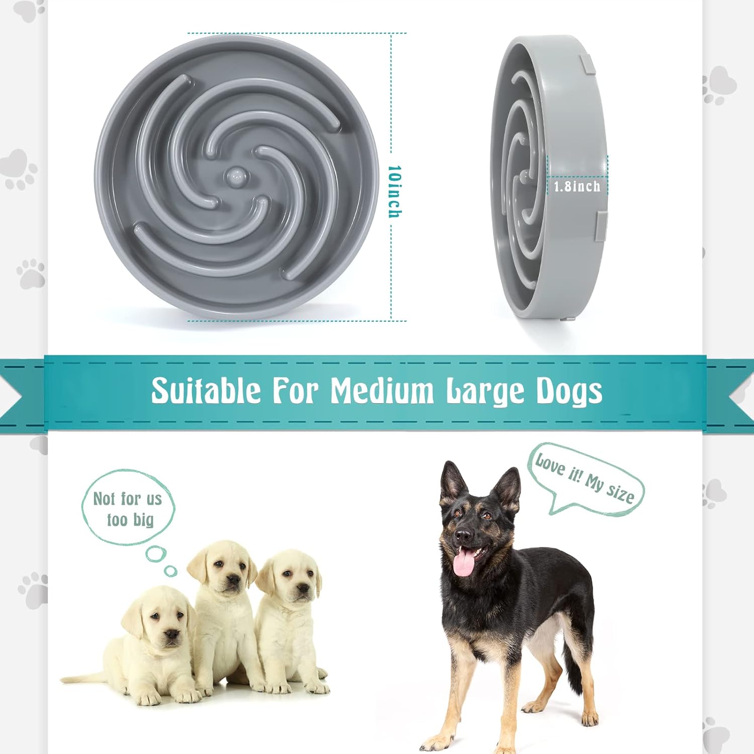 Cuencos de alimentación lenta para perros grandes y medianos antideslizantes, cuenco de rompecabezas para mascotas, platos de alimentación más