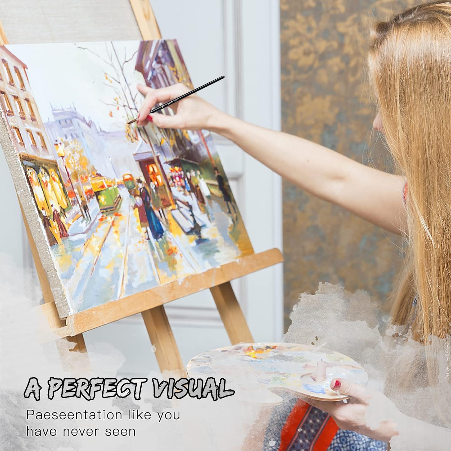 golden maple – Juego profesional de pinceles de acuarela, 10 pinceles de artista, pinceles de pintura de acuarela, pinceles de pintura de punta