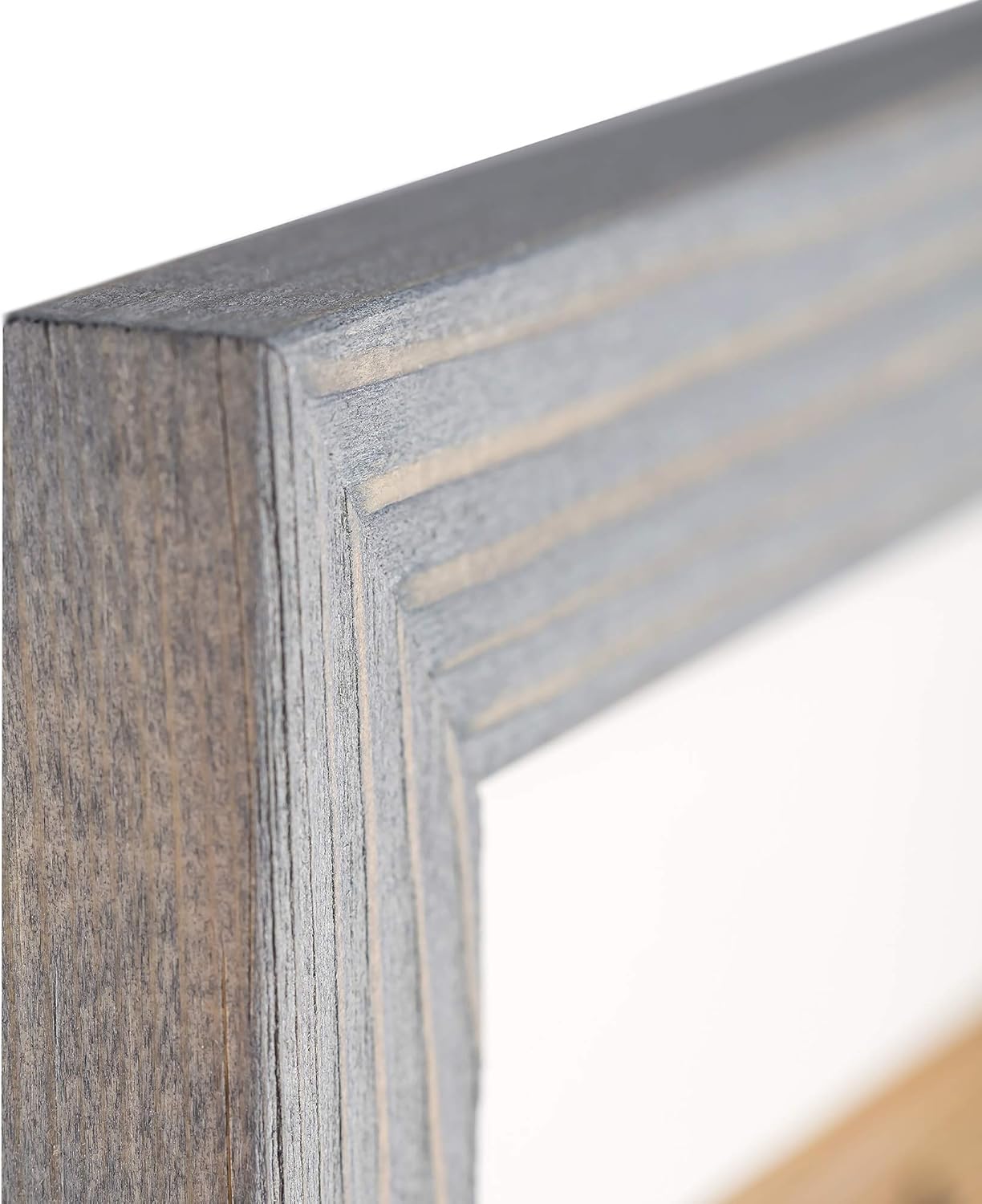 Marco de fotos de madera rústica de 11 x 14 para montaje en pared, 100 % madera maciza natural ecológica con acabado gastado, Madera, gris, 11×14
