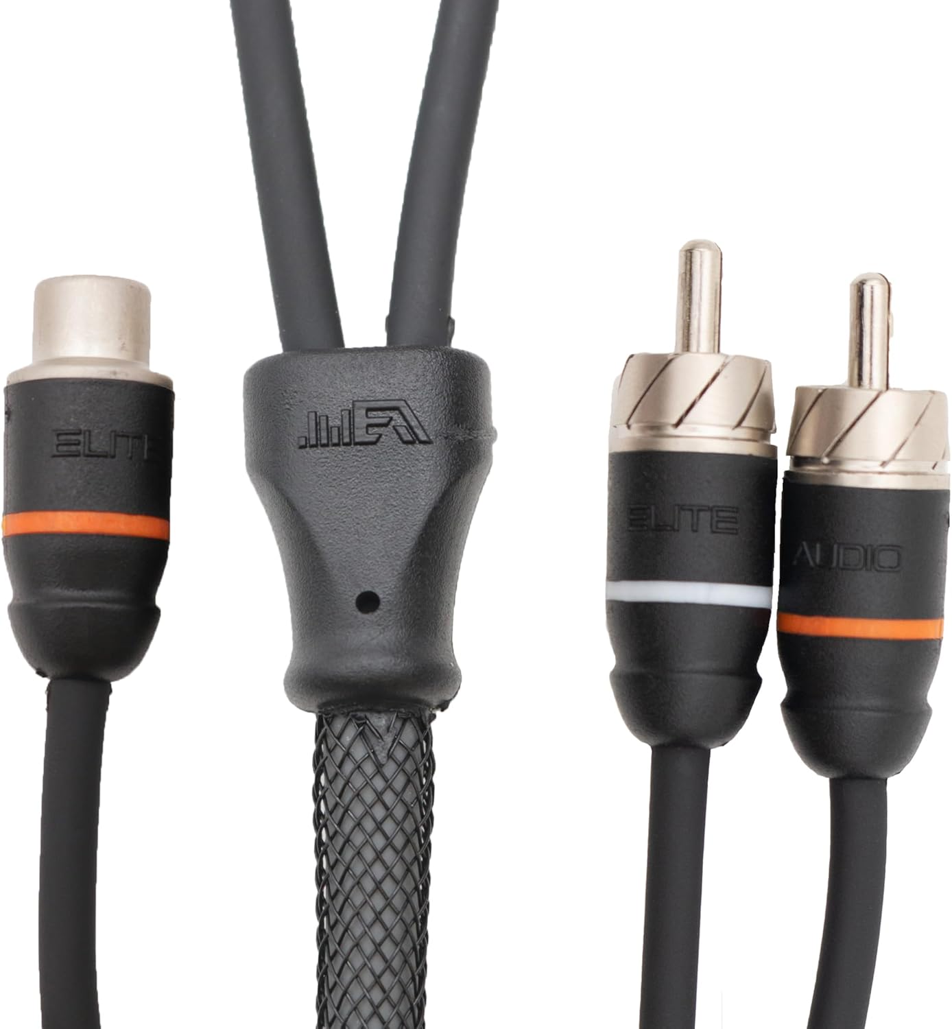 Elite Audio EA-PRMY2M – Adaptador en Y RCA de cobre sin oxígeno de 2 Ch de alta calidad, 1.5 pies, par trenzado macho a hembra con reducción de ruido
