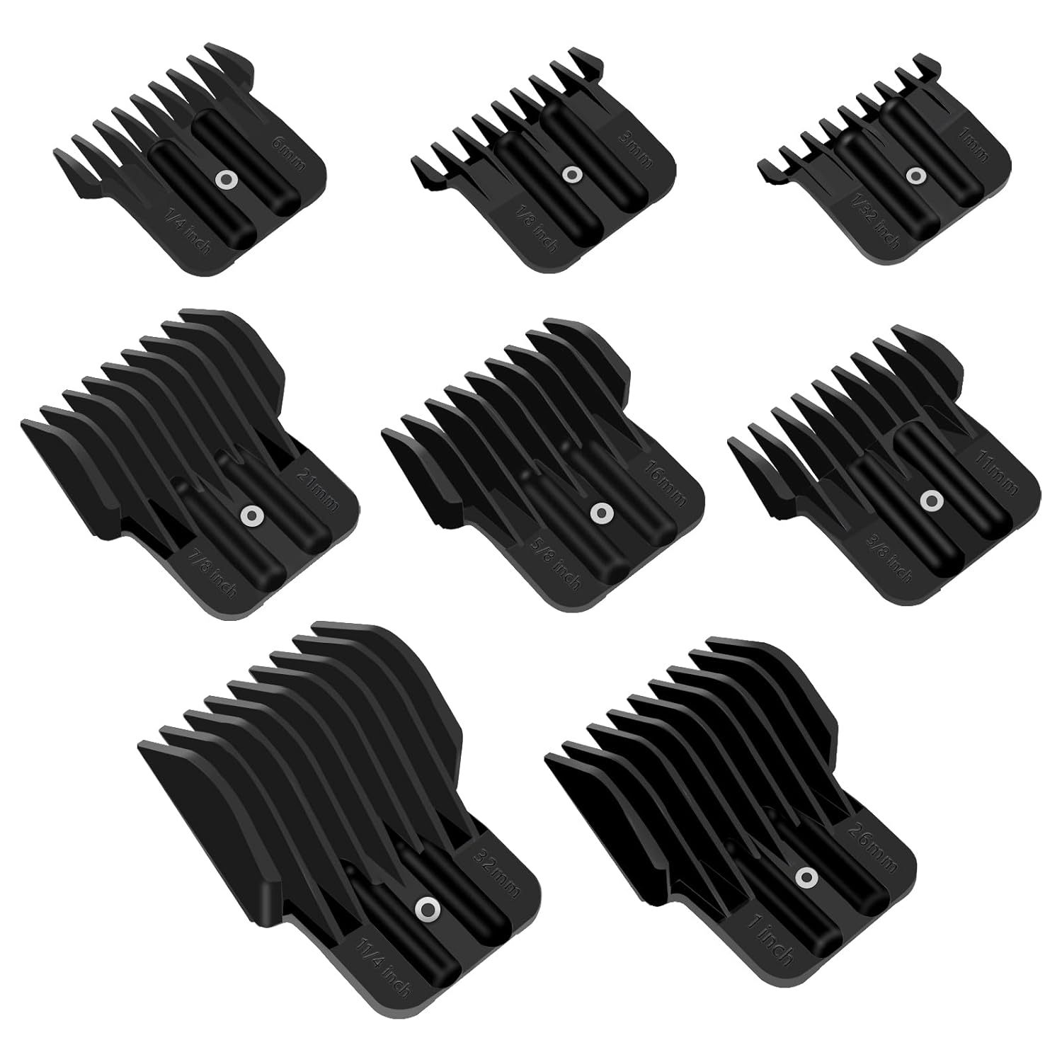 Paquete de 8 protectores de cortaúñas para Wahl Detailer y Andis T Outliner y BaByliss PRO, juego de protectores universales de cortapelos de 132 a