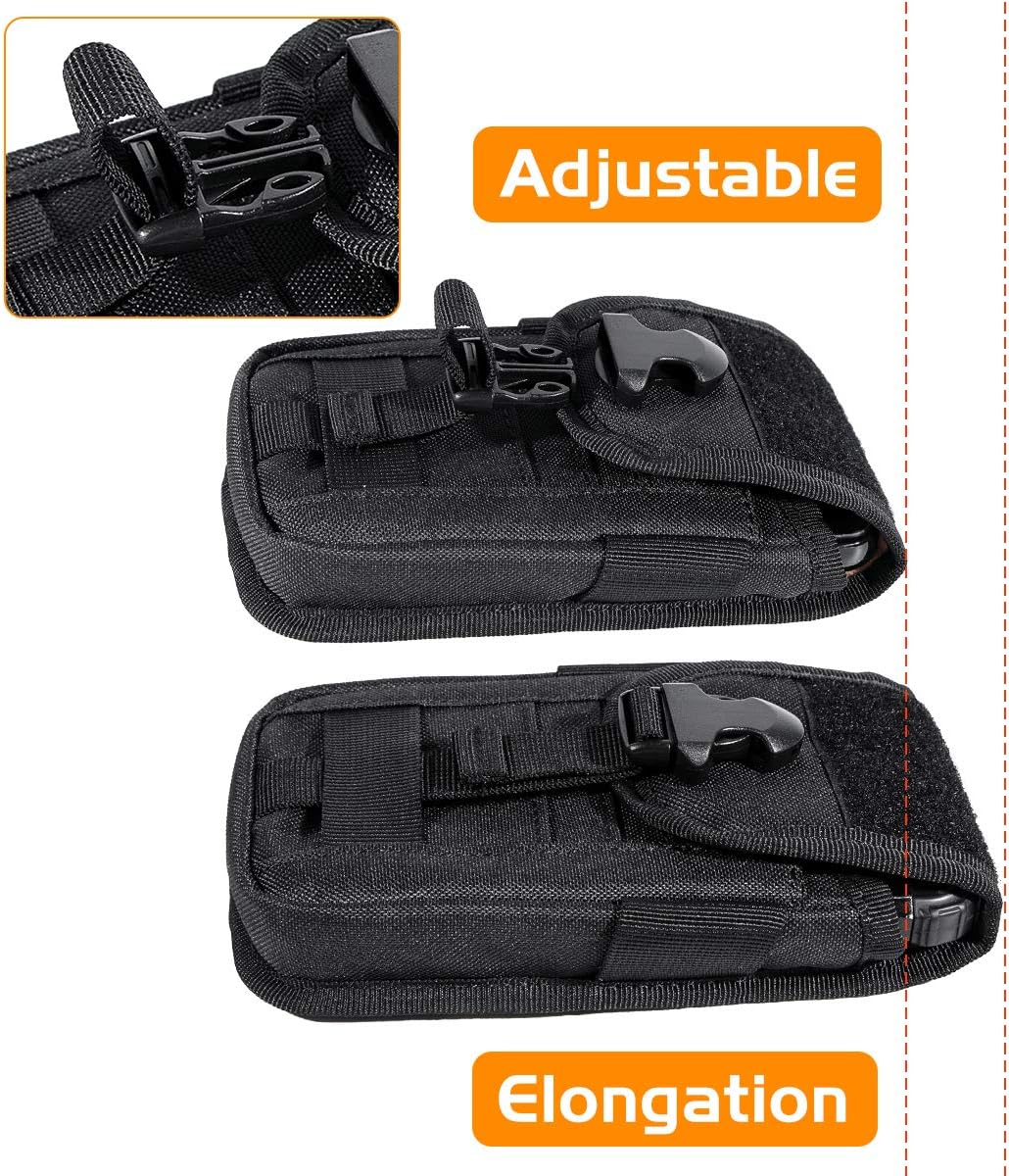 IronSeals Funda táctica para teléfono, funda táctica para teléfono inteligente, paquete EDC Molle, soporte para cinturón con parche de bandera
