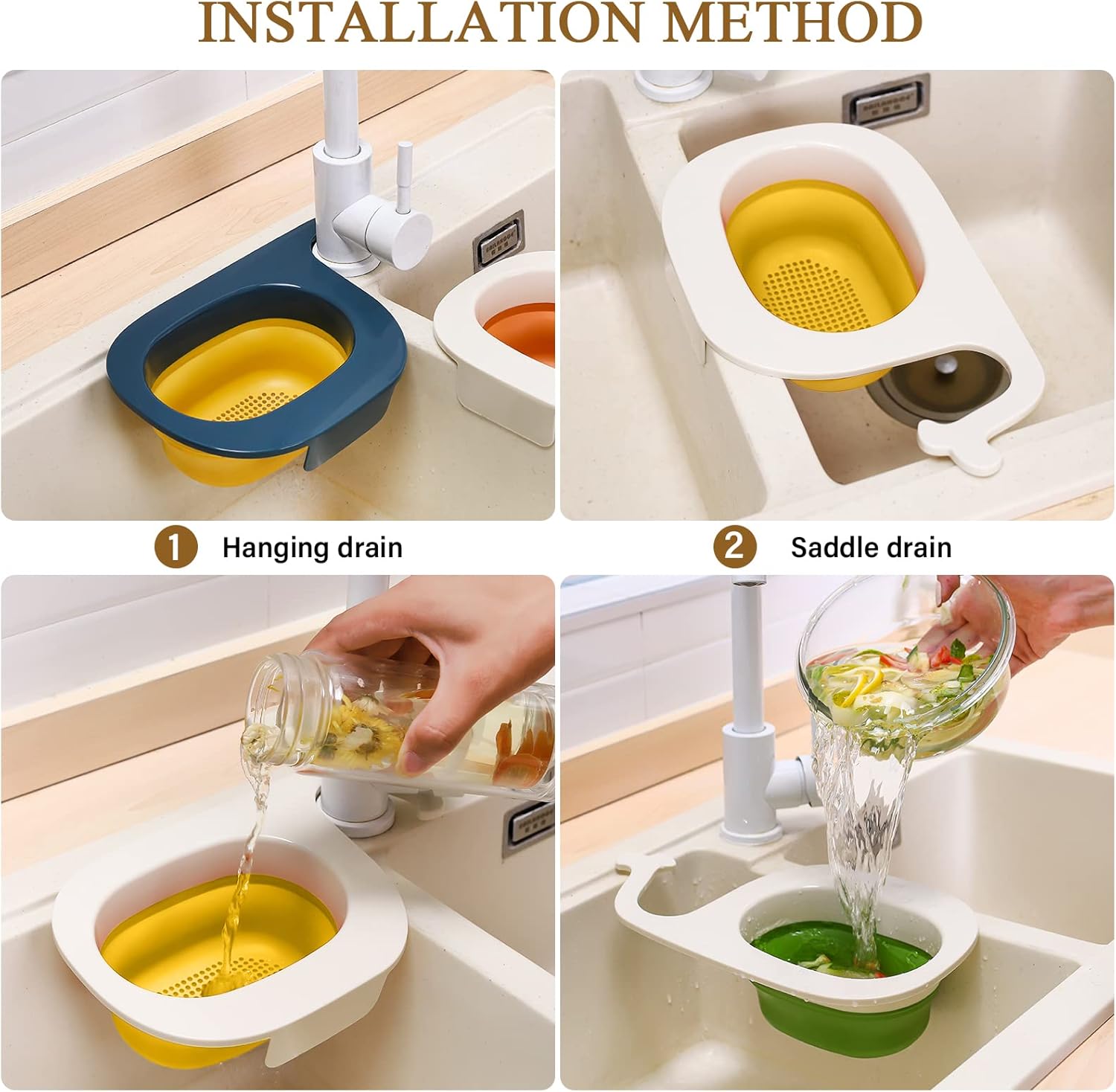 Cesta de drenaje para fregadero de cocina, colador de malla plegable multifuncional en forma de ballena, colador de esquina para fregadero para