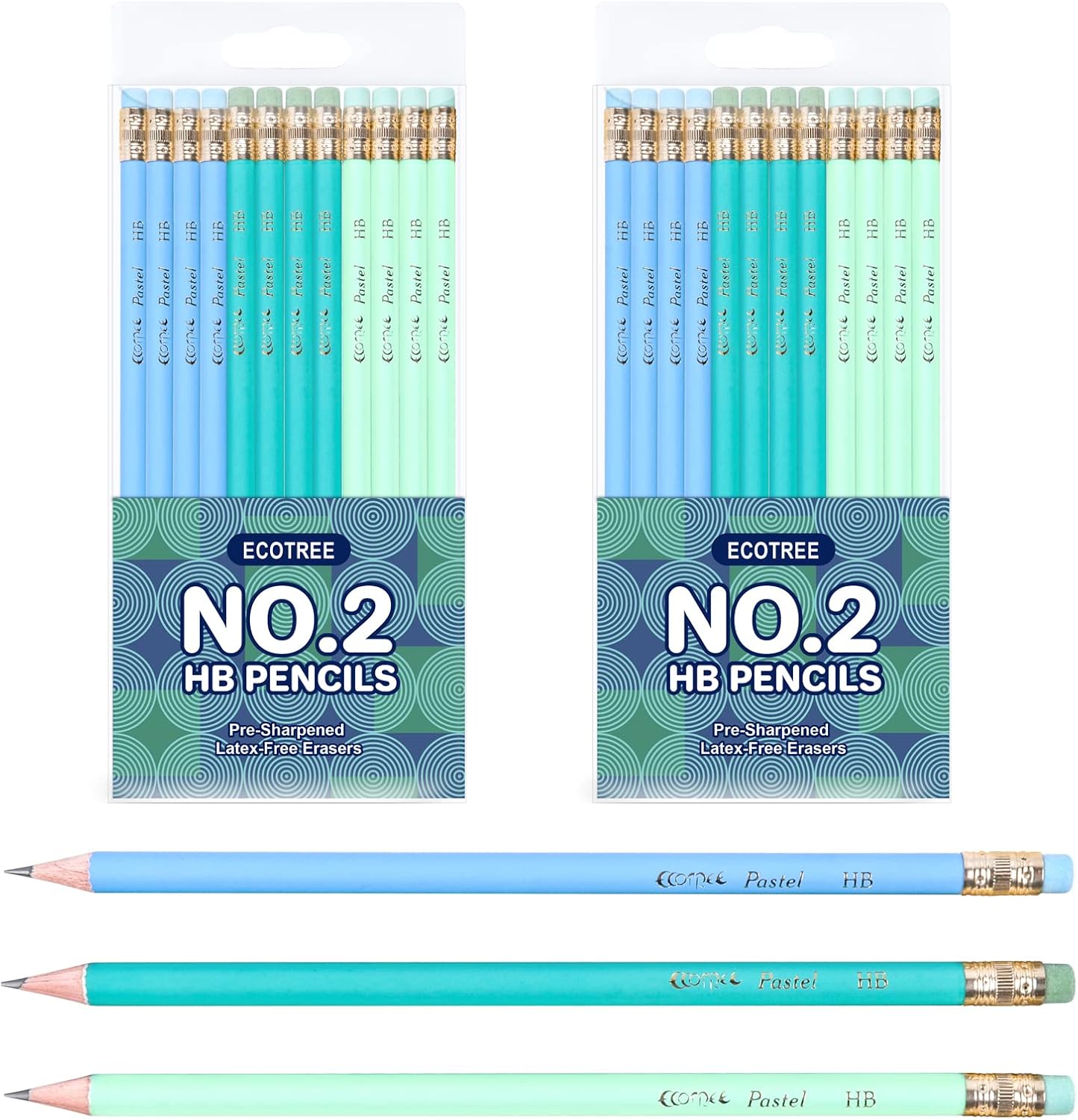 ECOTREE Lápices #2 Lápices para niños, lápices divertidos, lápices de número 2, lápices afilados, lápices geniales, lápices escolares, paquete de 24