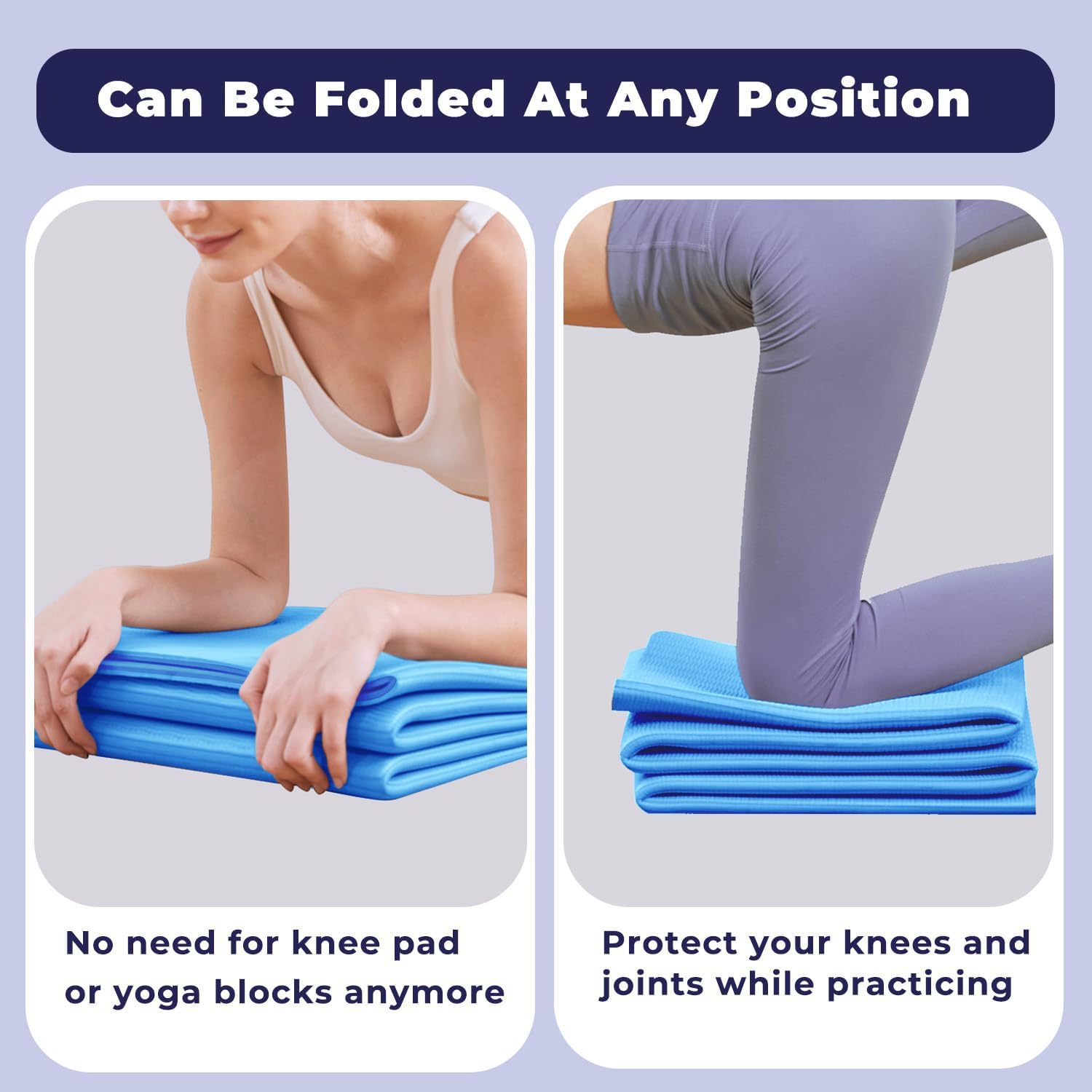 Esterilla de yoga plegable para viajes, plegable, gruesa, ecológica, elastómero termoplástico, antideslizante, esterilla de yoga para entrenamiento
