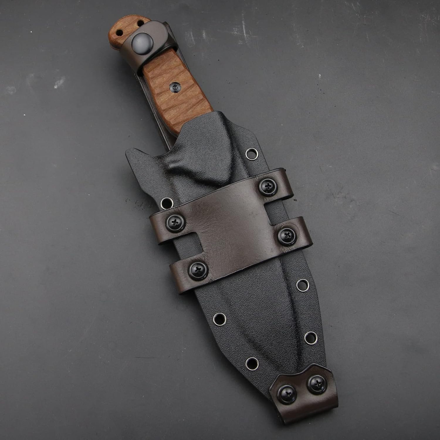 LENGREN Cuchillo pesado Sleipner de acero de espiga completa de 10.7 pulgadas, hoja fija, cuchillo táctico de campamento al aire libre, mango de