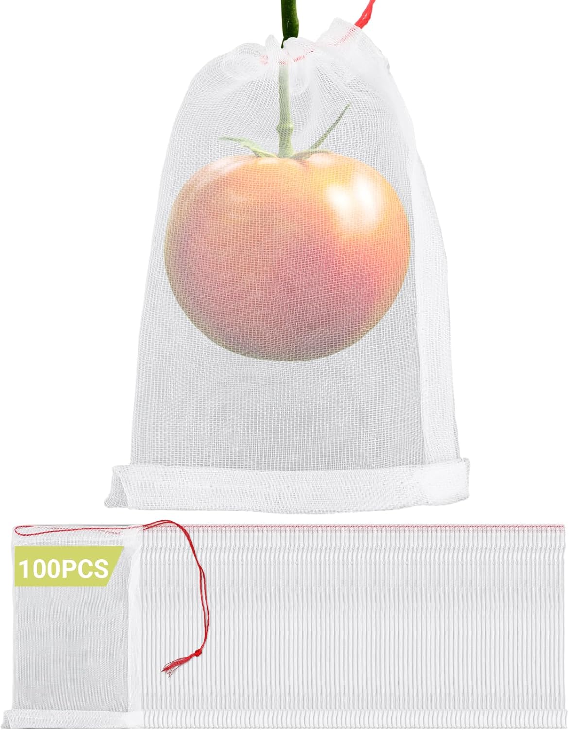 Bolsas de protección de frutas, paquete de 100 unidades de 4 x 6 pulgadas, barrera de plagas para jardín, red de insectos, pequeñas bolsas de malla