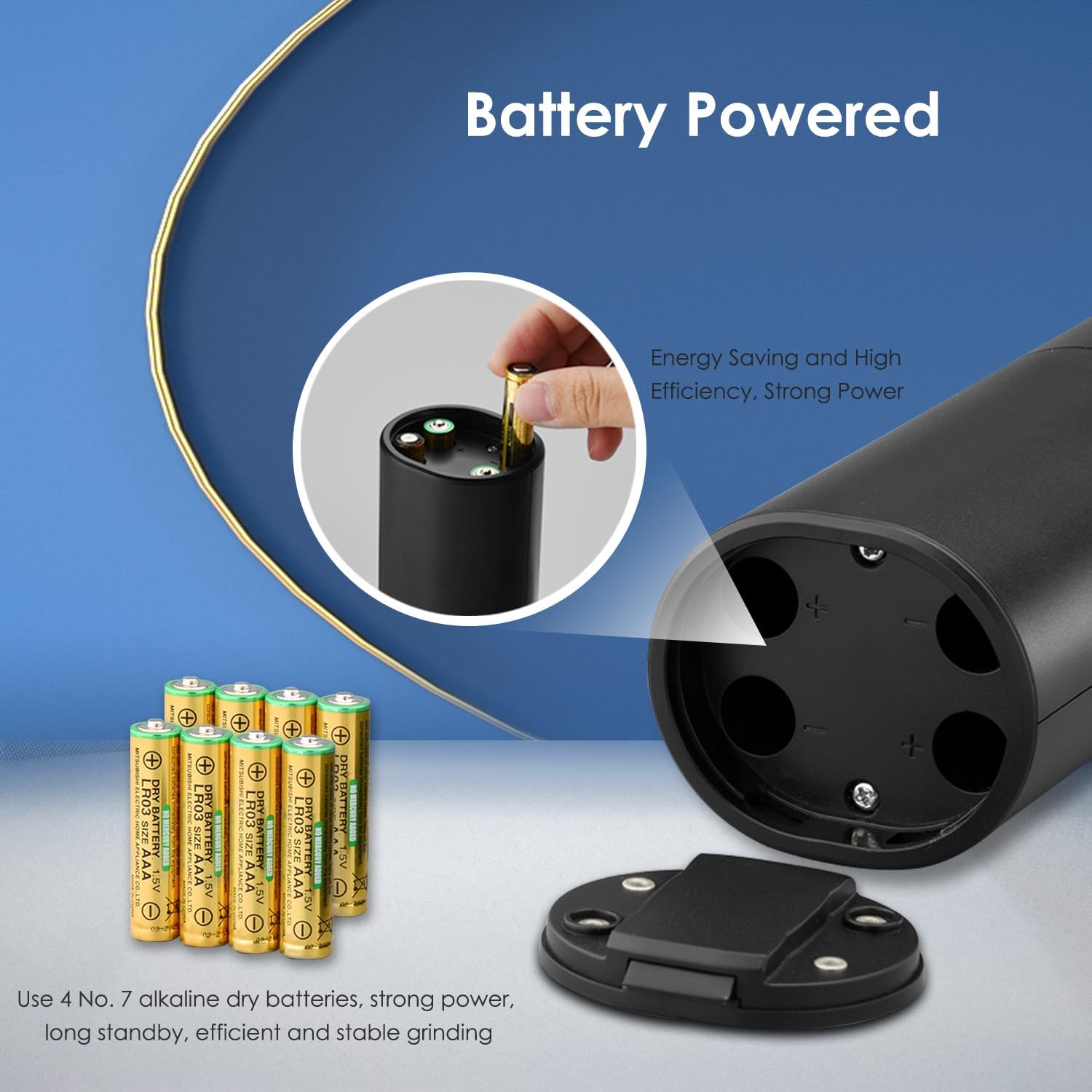 Juego de molinillo eléctrico de sal y pimienta, molinillo de sal marina y pimienta ajustable automático, grosor ajustable, funciona con batería con