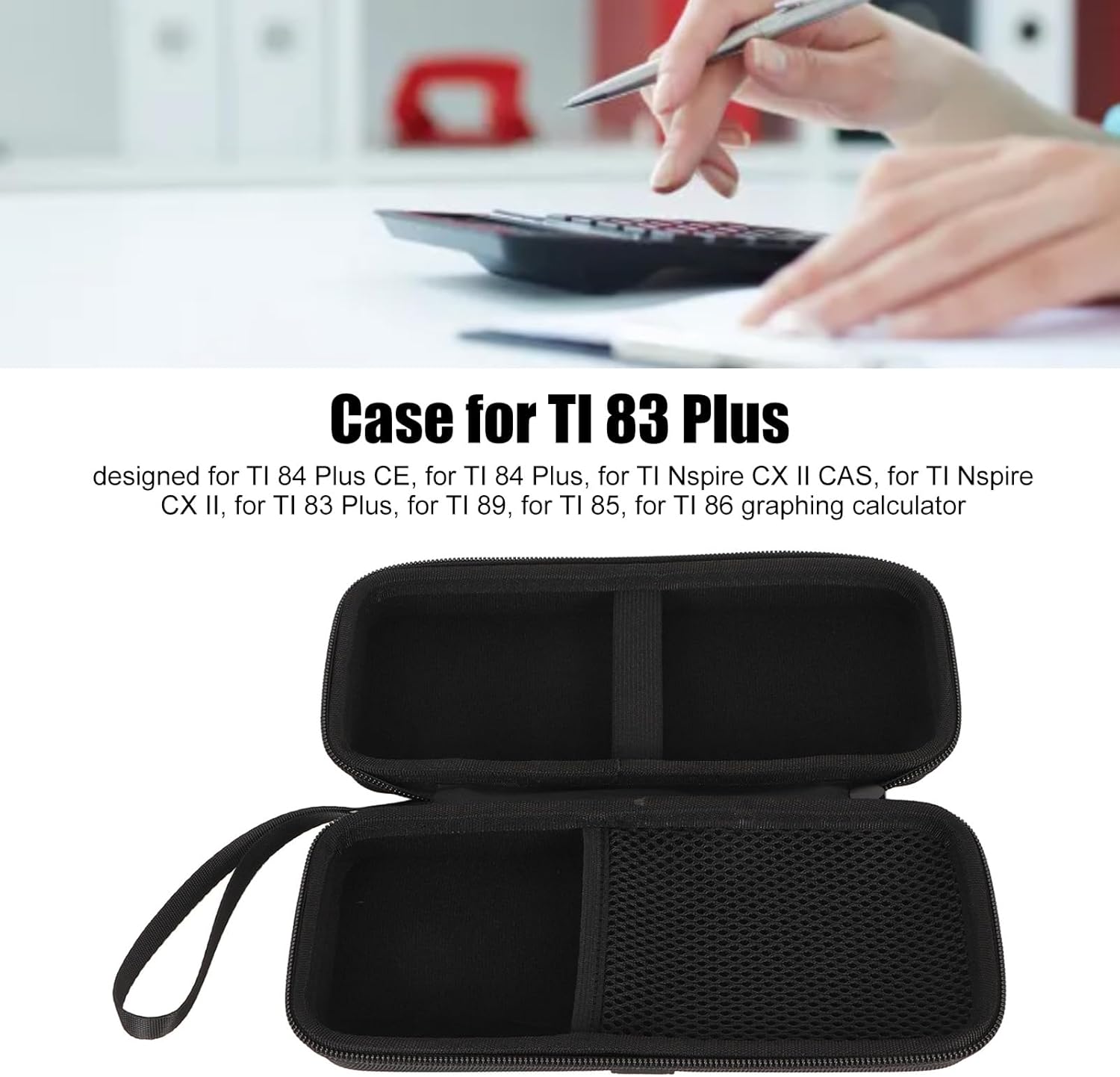 Estuche rígido para calculadora gráfica Texas Instruments TI-84 Plus CE, estuche de viaje duro antiestático, caja de transporte de nailon EVA duro
