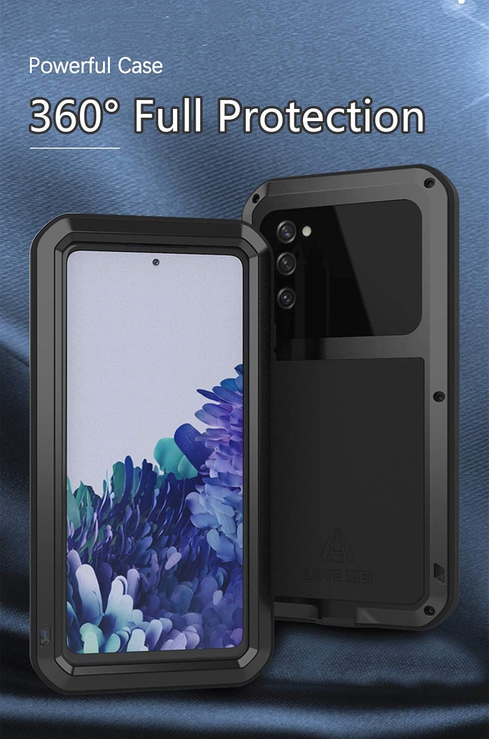 LOVE MEI Funda para Galaxy S20 FE 5G, deportes al aire libre, impermeable, militar, resistente, a prueba de golpes, polvo y suciedad, aluminio