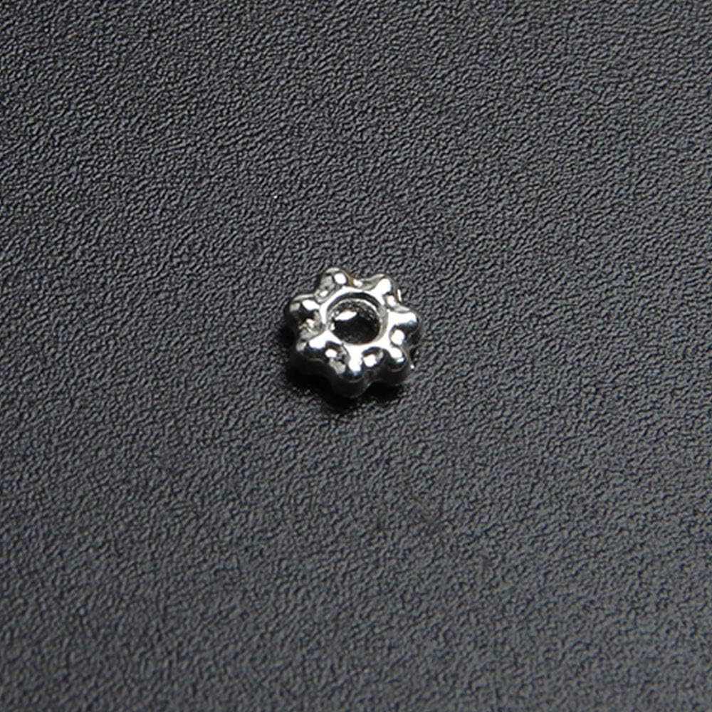 500 cuentas espaciadoras en forma de flor de margarita de plata tibetana, fabricación de joyas, bricolaje de 0.157 in