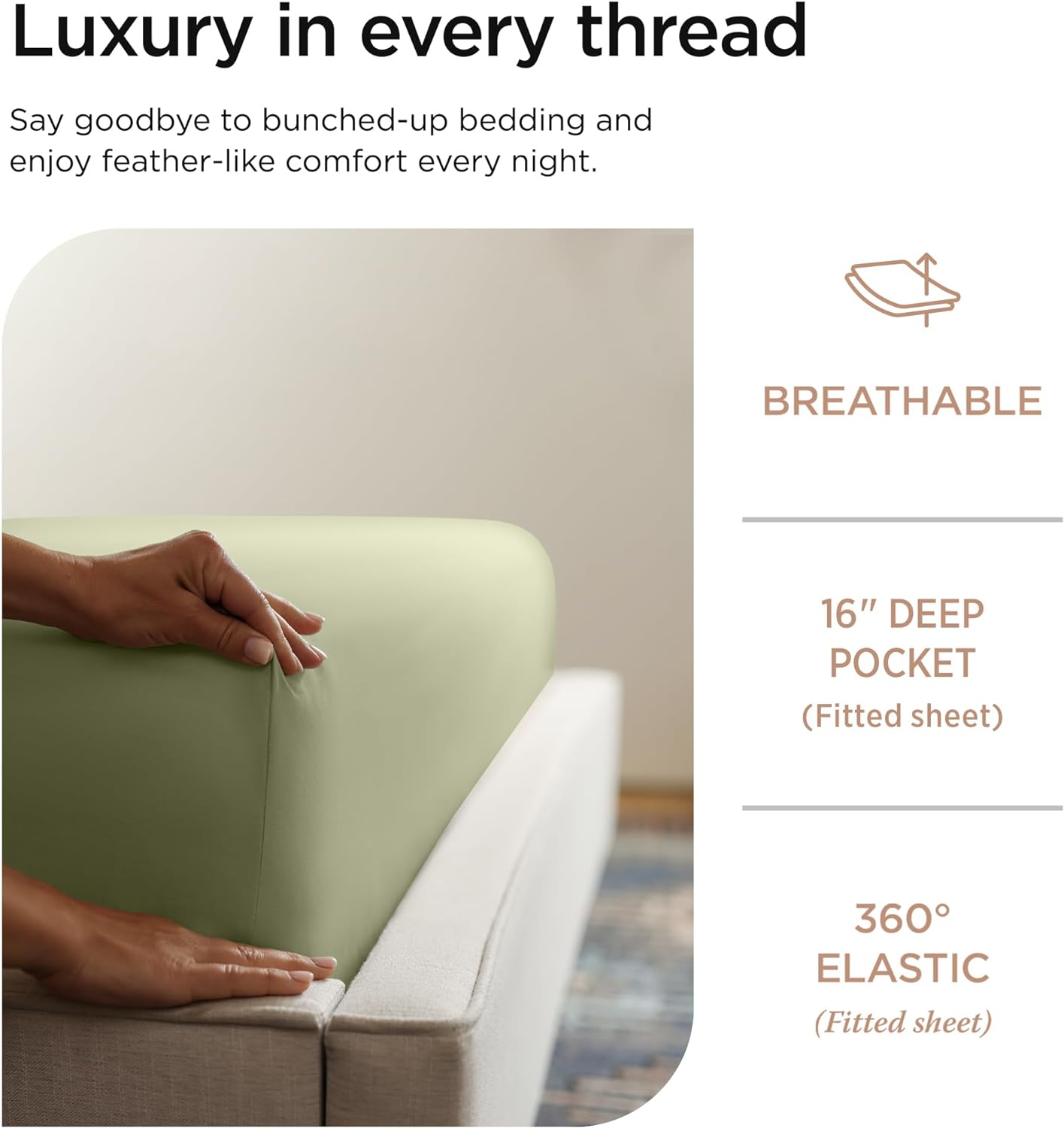 Threadmill Home Linen Bedding – Juego de sábanas de 800 hilos, 100 % algodón de fibras extralargas, juego de cama de lujo, 4 piezas, tejido de satén