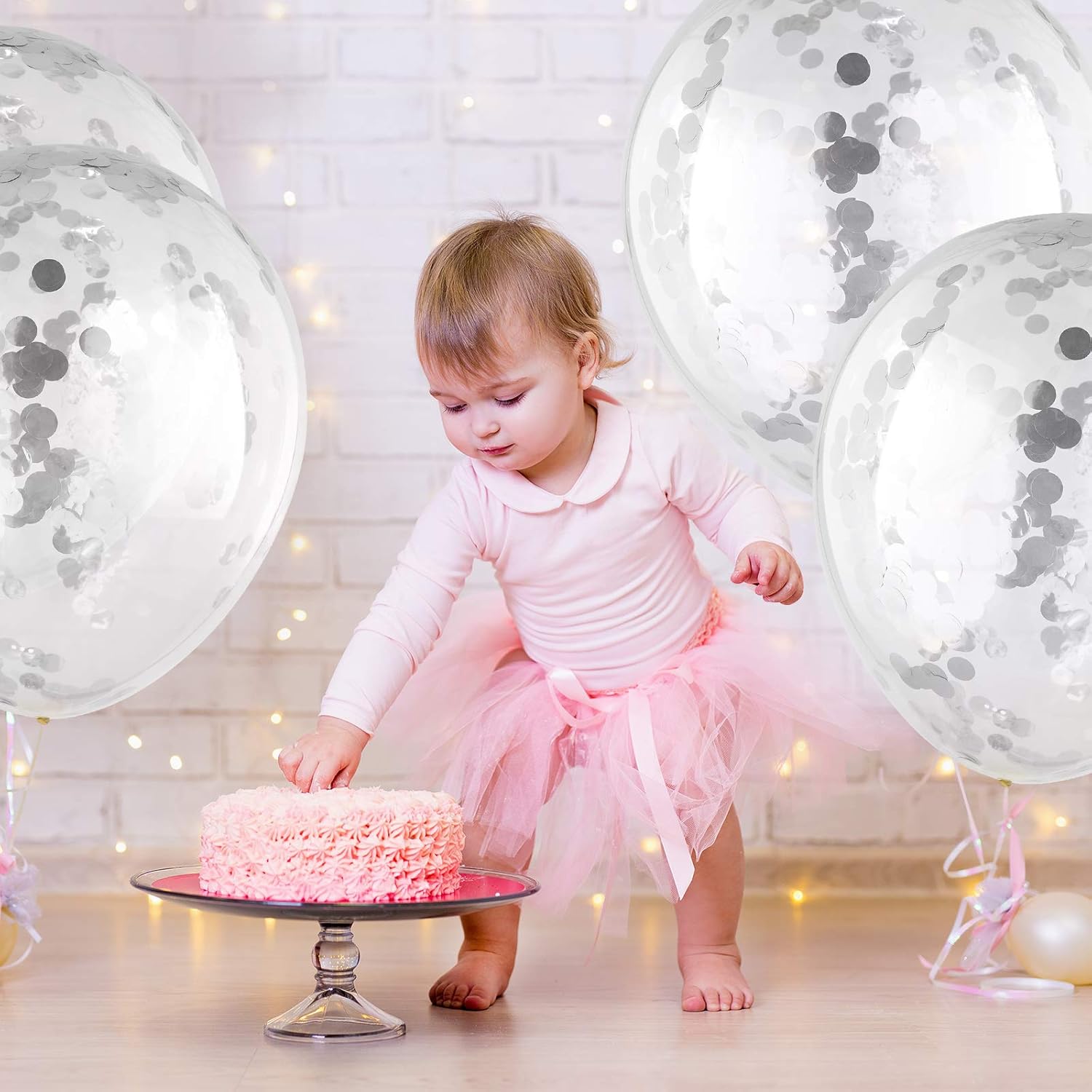 10 globos de confeti con purpurina de 18 pulgadas, globos de papel con puntos de confeti, globos grandes de látex de confeti brillante para
