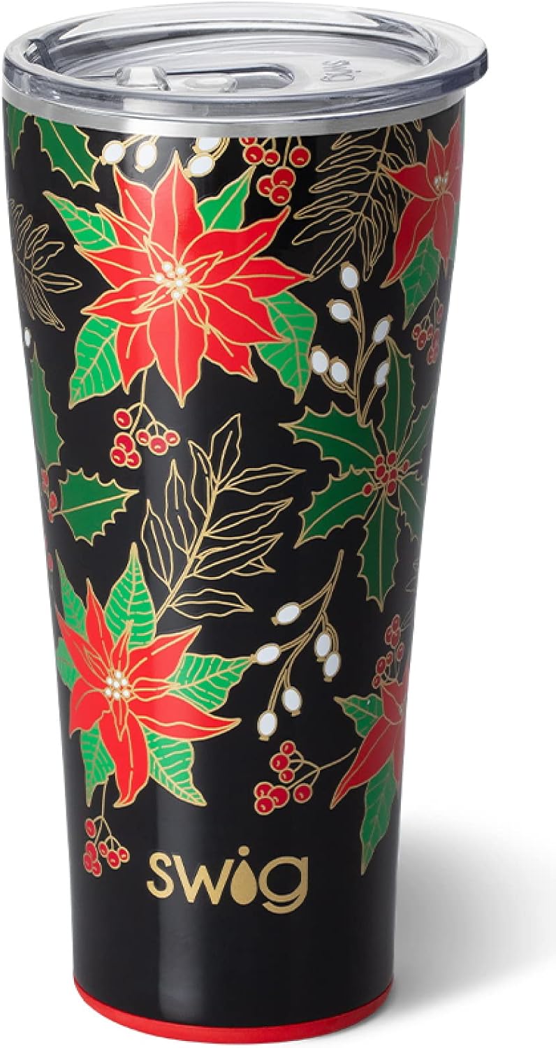 Swig Life Vaso de 32 onzas con triple aislamiento, taza de viaje de Navidad, taza de café de Navidad, apto para lavavajillas, acero inoxidable,