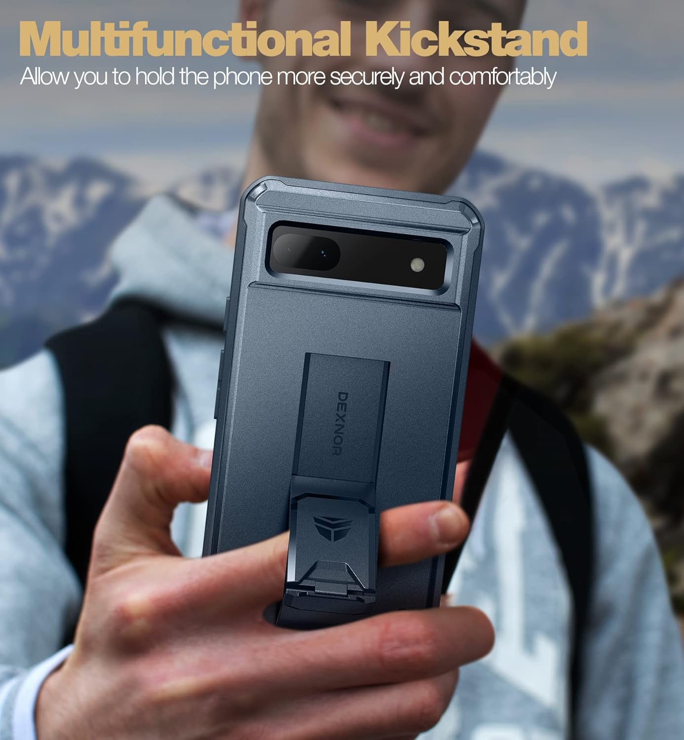 Dexnor Funda de cuerpo completo para Google Pixel 6A, protector de pantalla y soporte integrados resistente protección de grado militar a prueba de