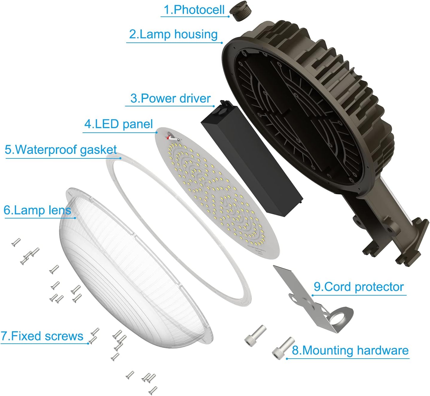 KUKUPPO Luz LED de granero con certificación ETL, 100 W, luz de atardecer a amanecer, 5000 K, luz diurna, 12000 lúmenes, IP65, luces de patio