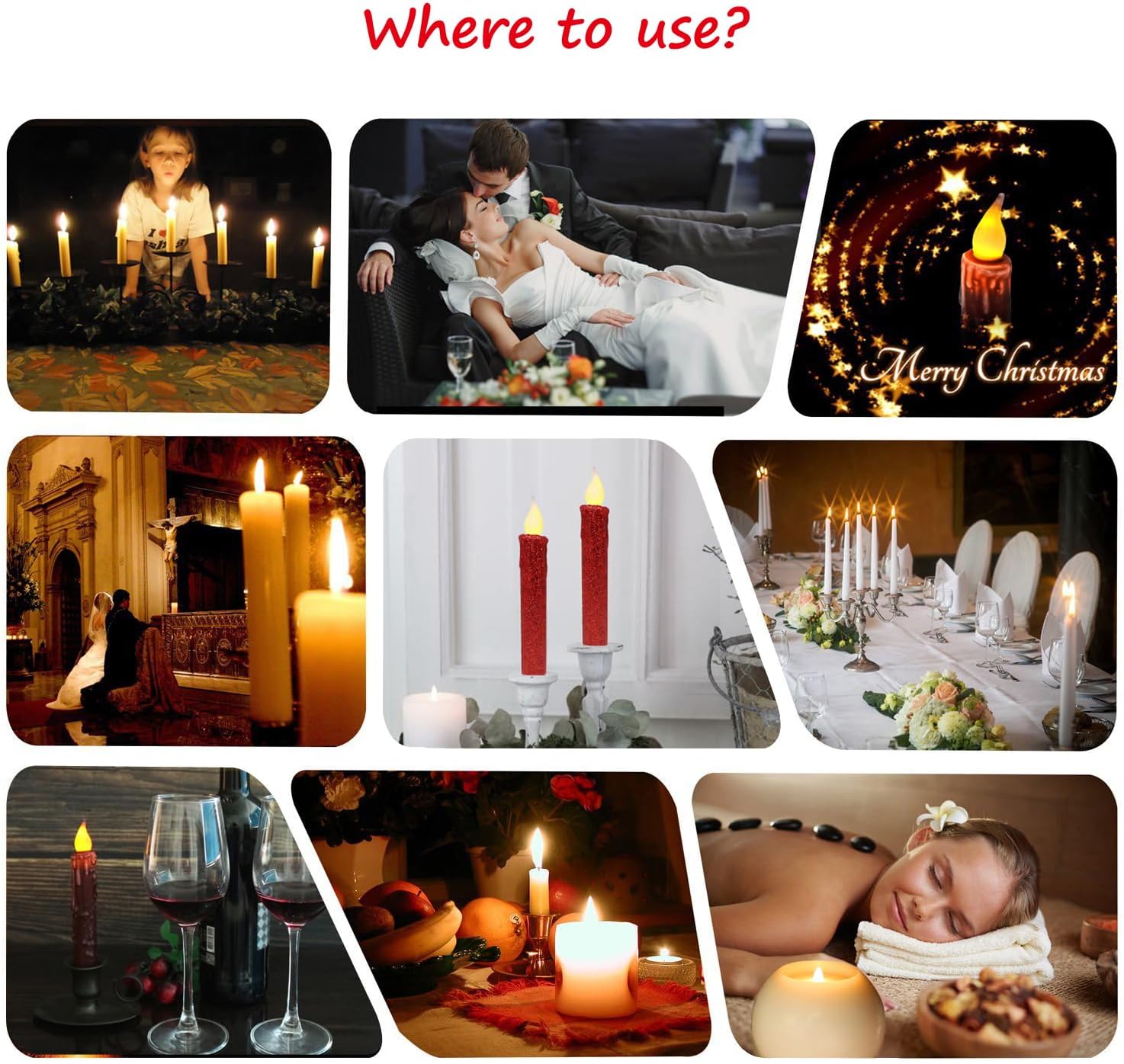 CVHOMEDECO. Velas LED sin llama con purpurina parpadeantes que funcionan con pilas, con temporizador para el hogar, boda, Halloween, decoración de