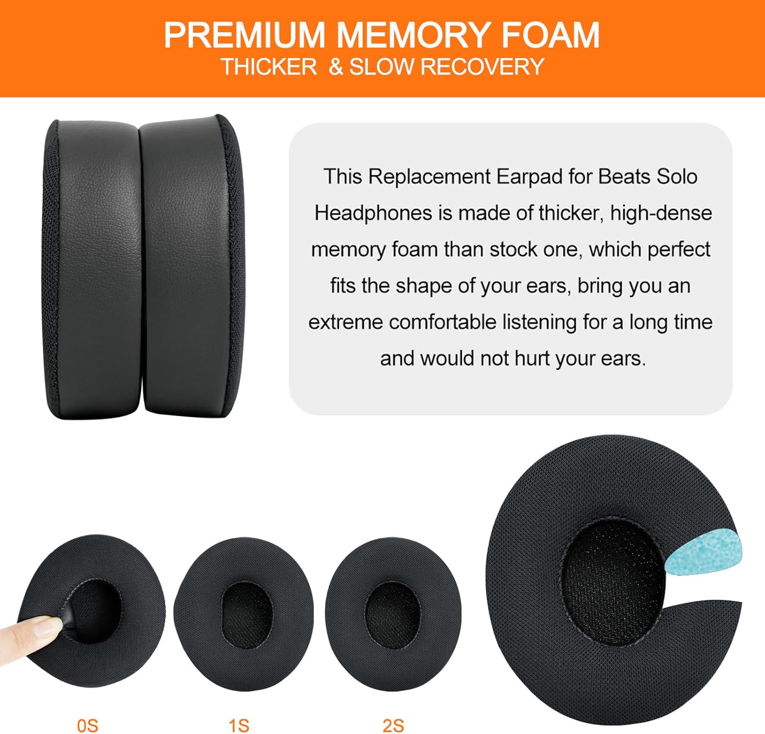 GVOEARS Almohadillas de repuesto para Beats Solo 2 Solo 3 – Almohadillas de gel refrescante para auriculares inalámbricos con cable Solo 23 con