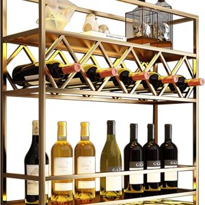 Estante para vino montado en la pared, 3 capas de pared para almacenamiento, soporte de vino montado en la pared para botellas de vino para el Estante para vino montado en la pared, 3 capas de pared para almacenamiento, soporte de vino montado en la pared para botellas de vino para el