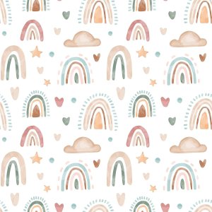 Papel tapiz bohemio con diseño de arco iris, diseño de acuarela, arcoíris, para niños, diseño de nube, corazón, estrella, extraíble, autoadhesivo, Papel tapiz bohemio con diseño de arco iris, diseño de acuarela, arcoíris, para niños, diseño de nube, corazón, estrella, extraíble, autoadhesivo,
