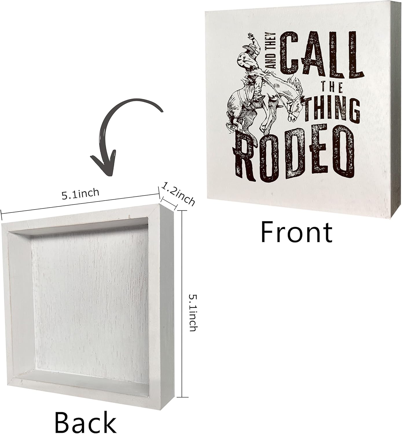Caja de placa de madera rústica con diseño de vaquero occidental y ellos llaman la cosa Rodeo, decoración de escritorio para el hogar, dormitorio,