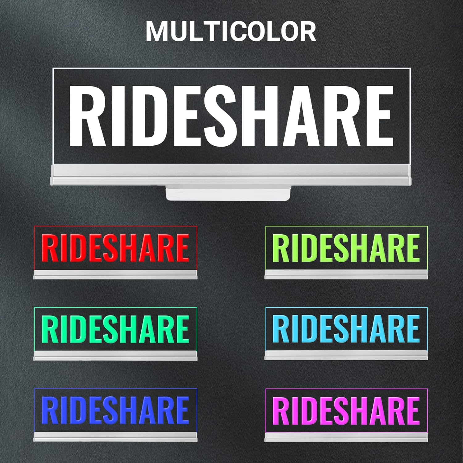Rideshare – Letrero de luz para automóvil, accesorios de taxista que cambian de color, alimentado por USB, luz brillante y brillante, montaje en