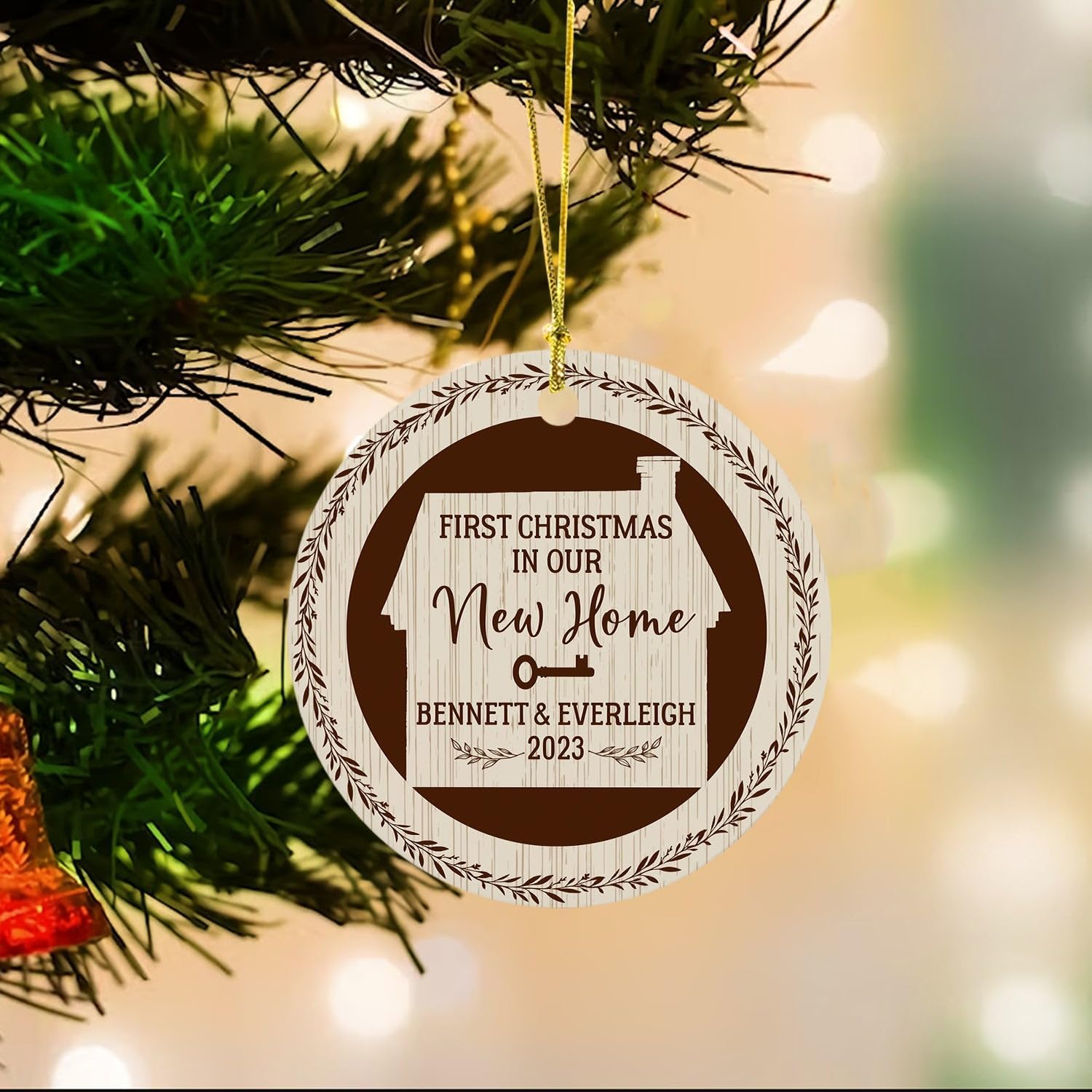 Adorno de nuestra primera Navidad en nuestro nuevo hogar, 1 Navidad personalizada en nuestro nuevo recuerdo del hogar 2024, recuerdo de inauguración