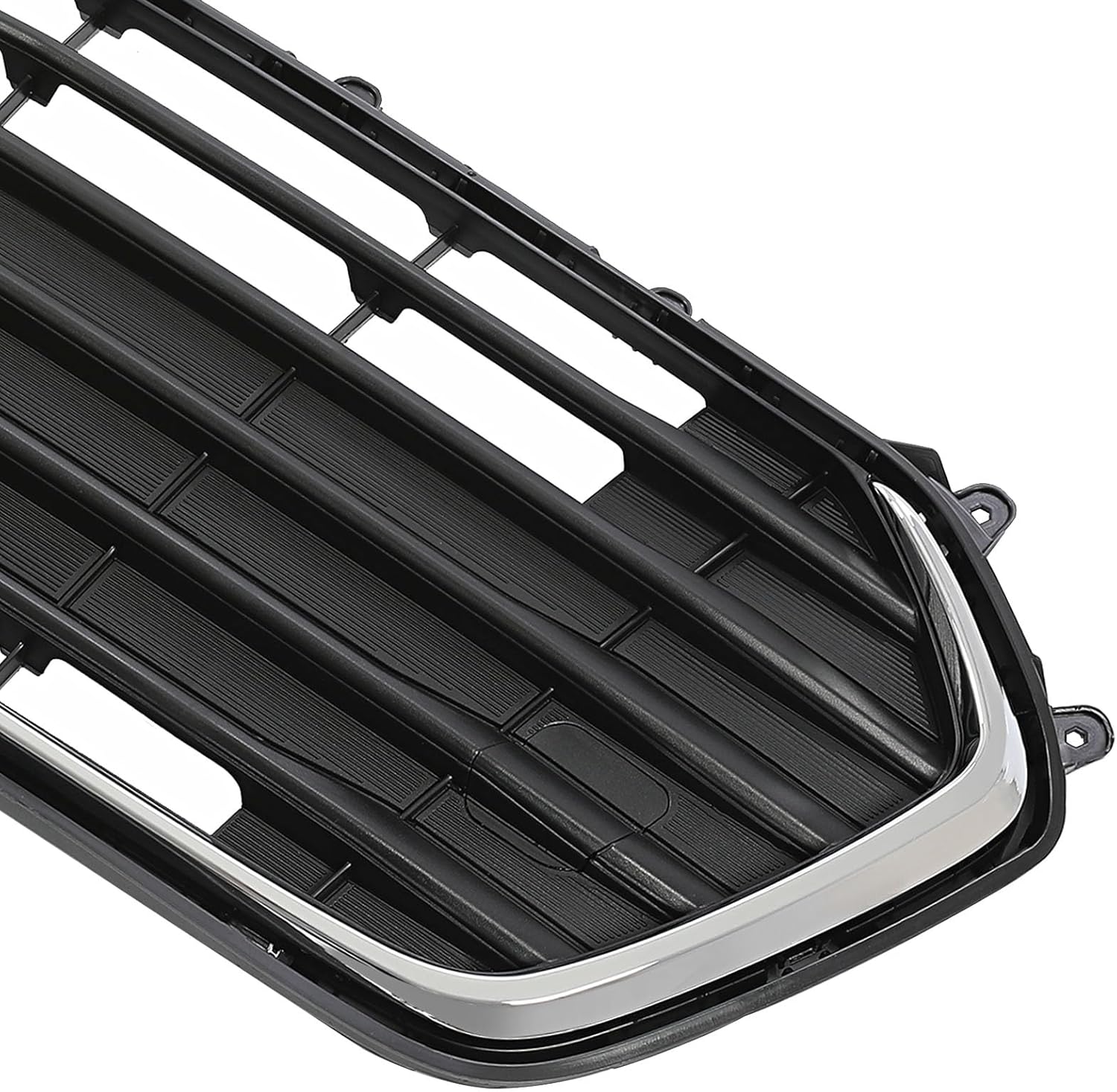 KUAFU Parachoques delantero inferior parrilla compatible con Chevy Chevrolet Trax 2017-2021 repuesto para 42537706, 42519611 negro + plateado