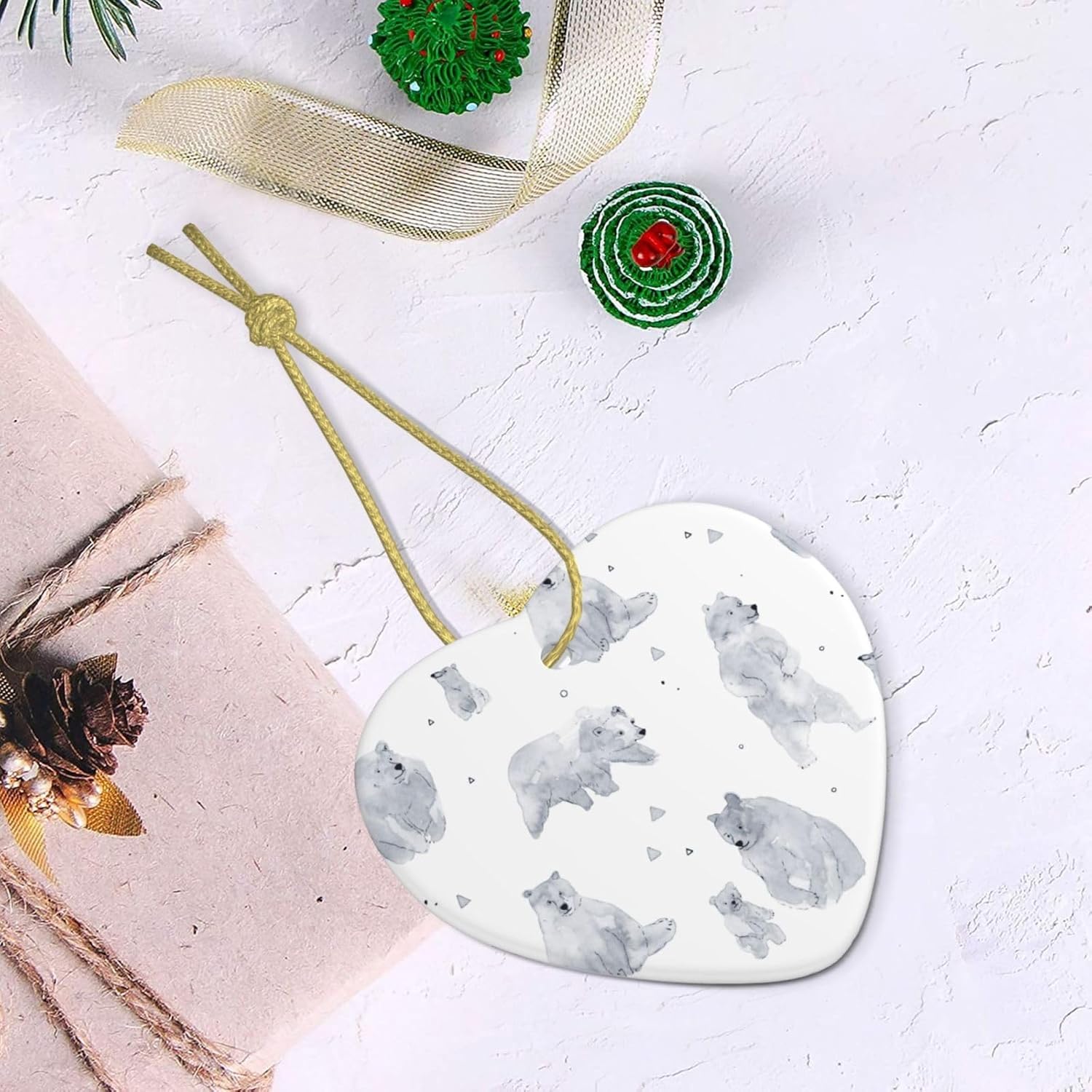 Adornos de Navidad personalizados para colgar en decoraciones de árbol de Navidad de cerámica, adornos de Navidad, recuerdo de Navidad al aire