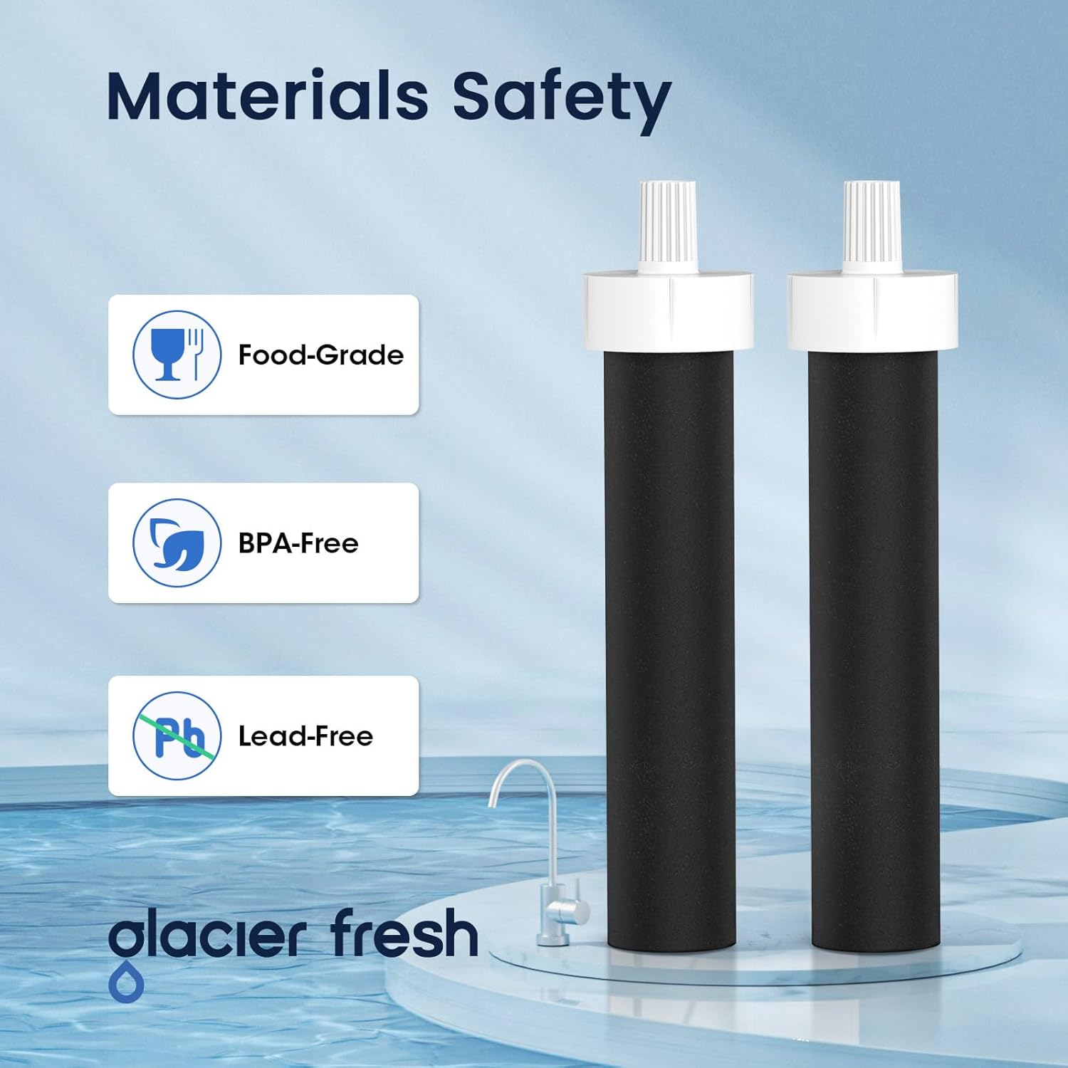 GLACIER FRESH Filtros para botella de agua, repuesto para Brita BB06, Brita Hard Side y Sport Water Bottle Filter, 3 unidades