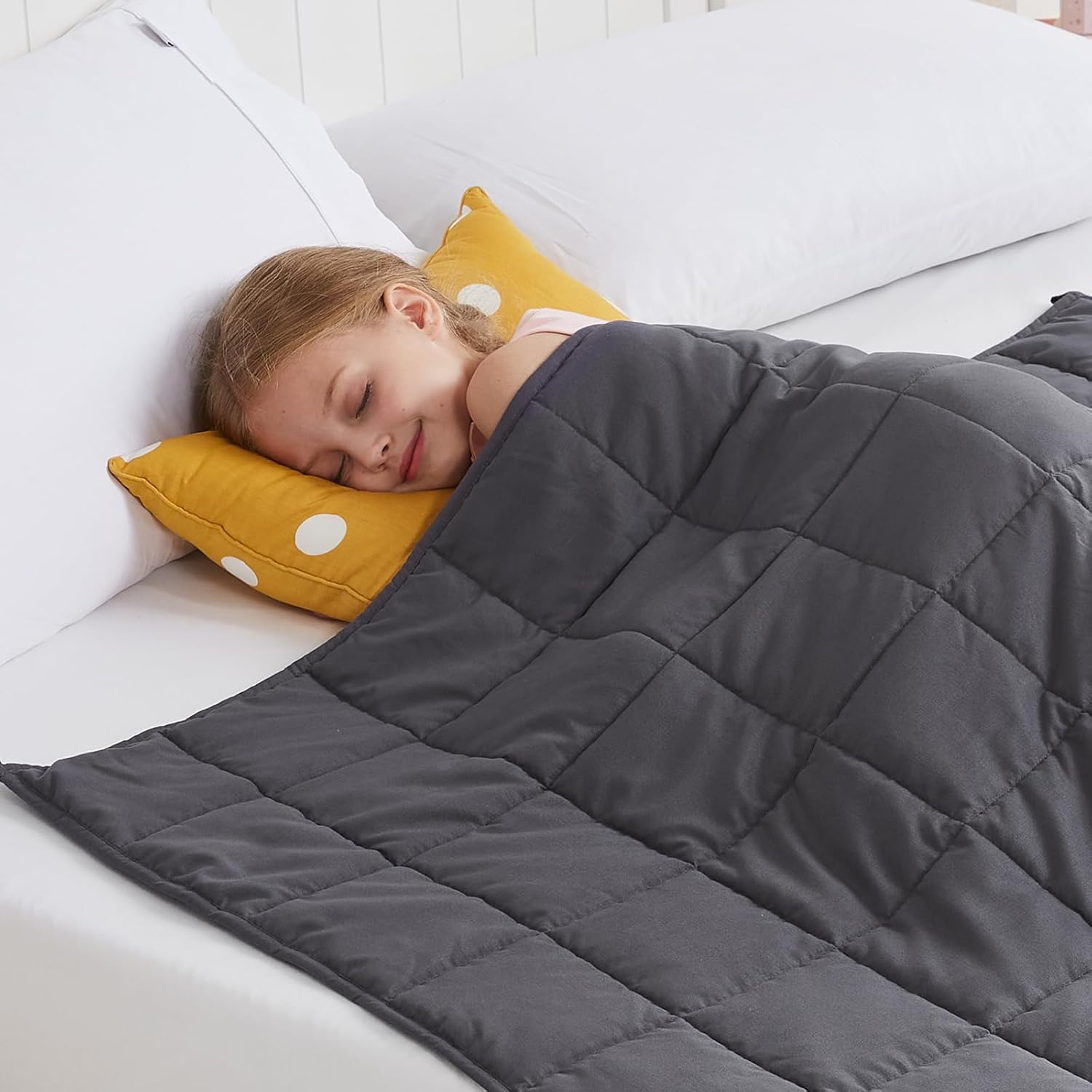 HOSUKKO Manta con peso de microfibra para niños, 10 libras, gris, 41 x 60 pulgadas