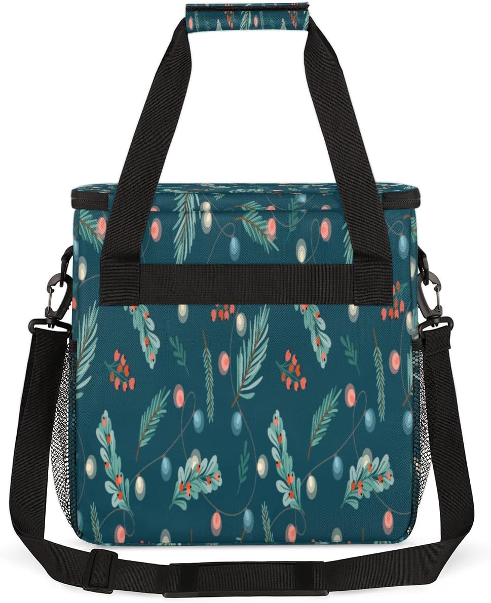 FengQuGou Bolsa de café de Navidad con guirnalda de piñas y piñas, bolsa de transporte de viaje, bolsa de almacenamiento compatible con Keurig