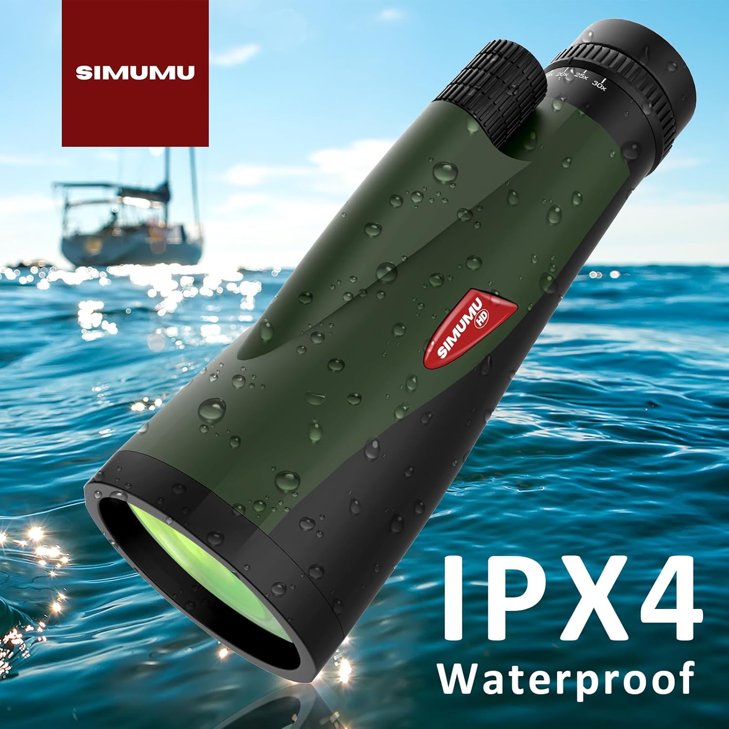 Zoom 10-30×60 Monocular de alta potencia para adultos, telescopio impermeable con adaptador de teléfono, trípode y funda de cuero, perfecto para
