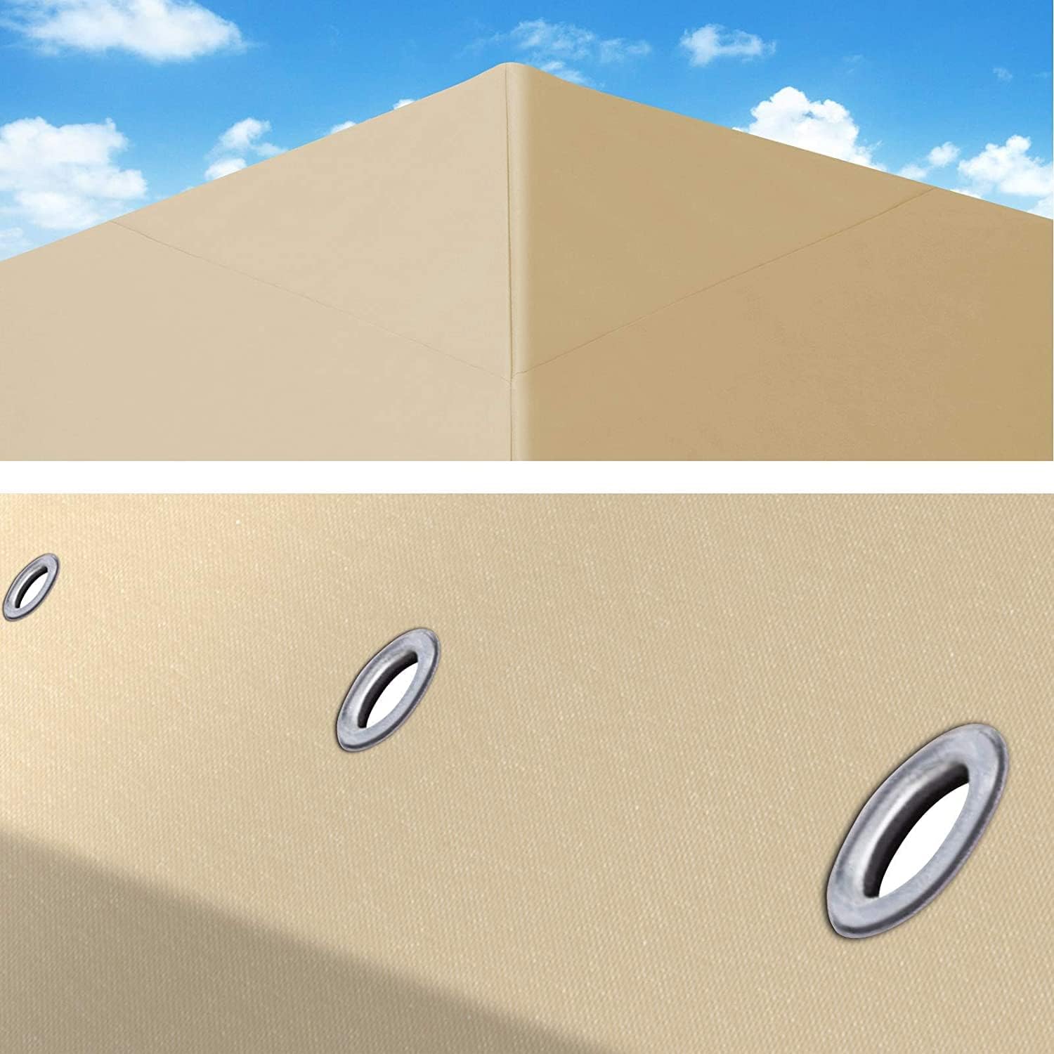 YardGrow Toldo de repuesto para cenador de 10 x 10 pies, protección UV mejorada, solo cubierta para toldo (beige)